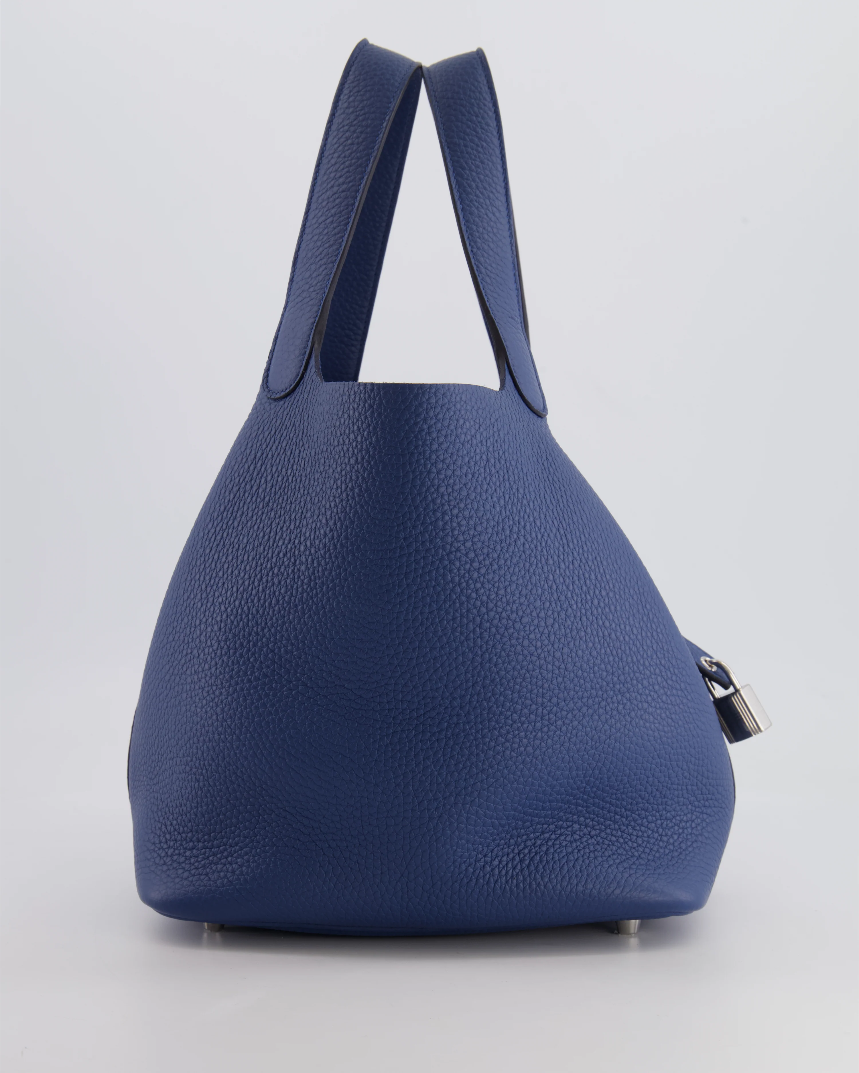 Hermes Picotin Lock Bag 22 in Blue Tie Clemence Leather with Palladium Hardware - Image 5