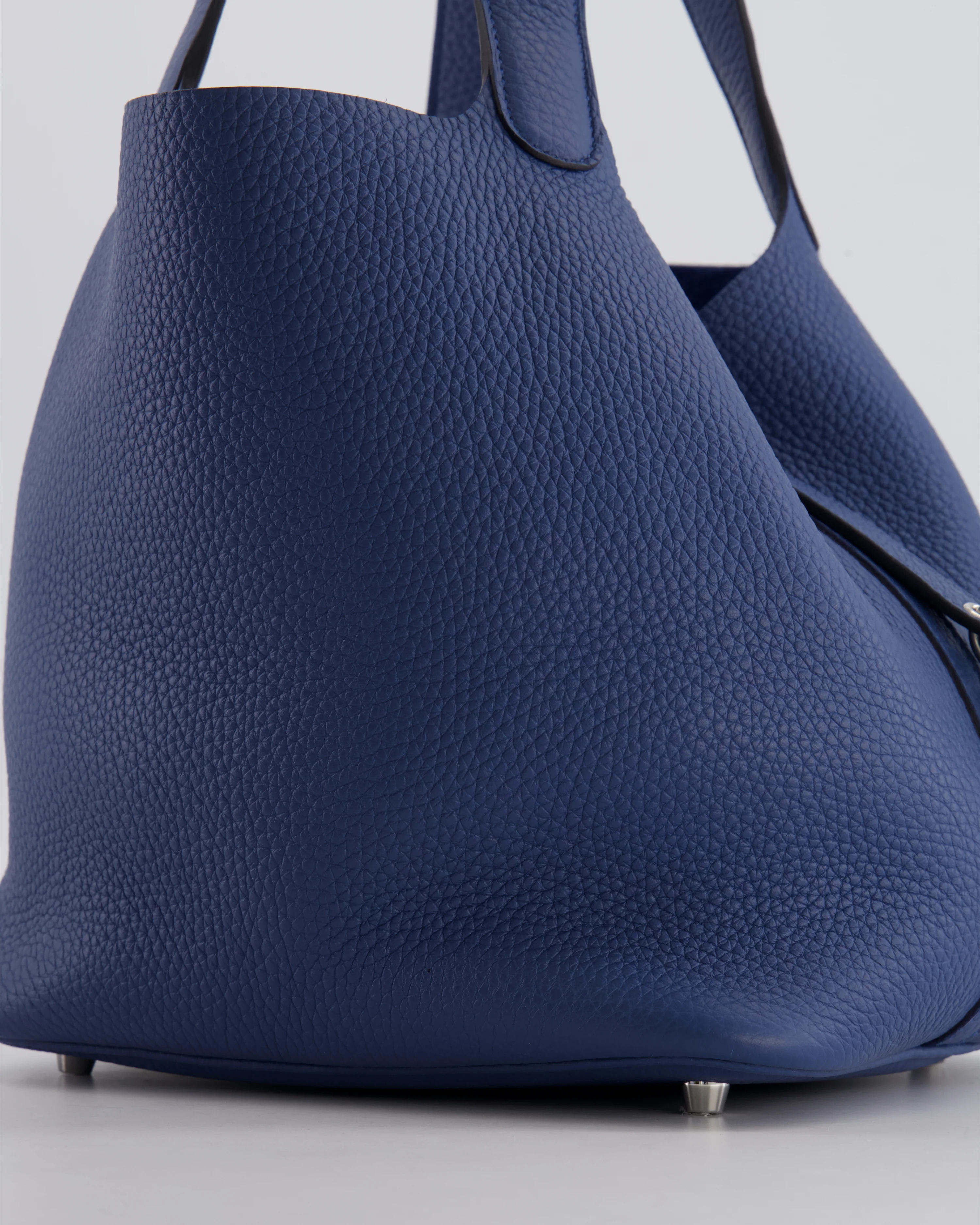 Hermes Picotin Lock Bag 22 in Blue Tie Clemence Leather with Palladium Hardware - Image 9