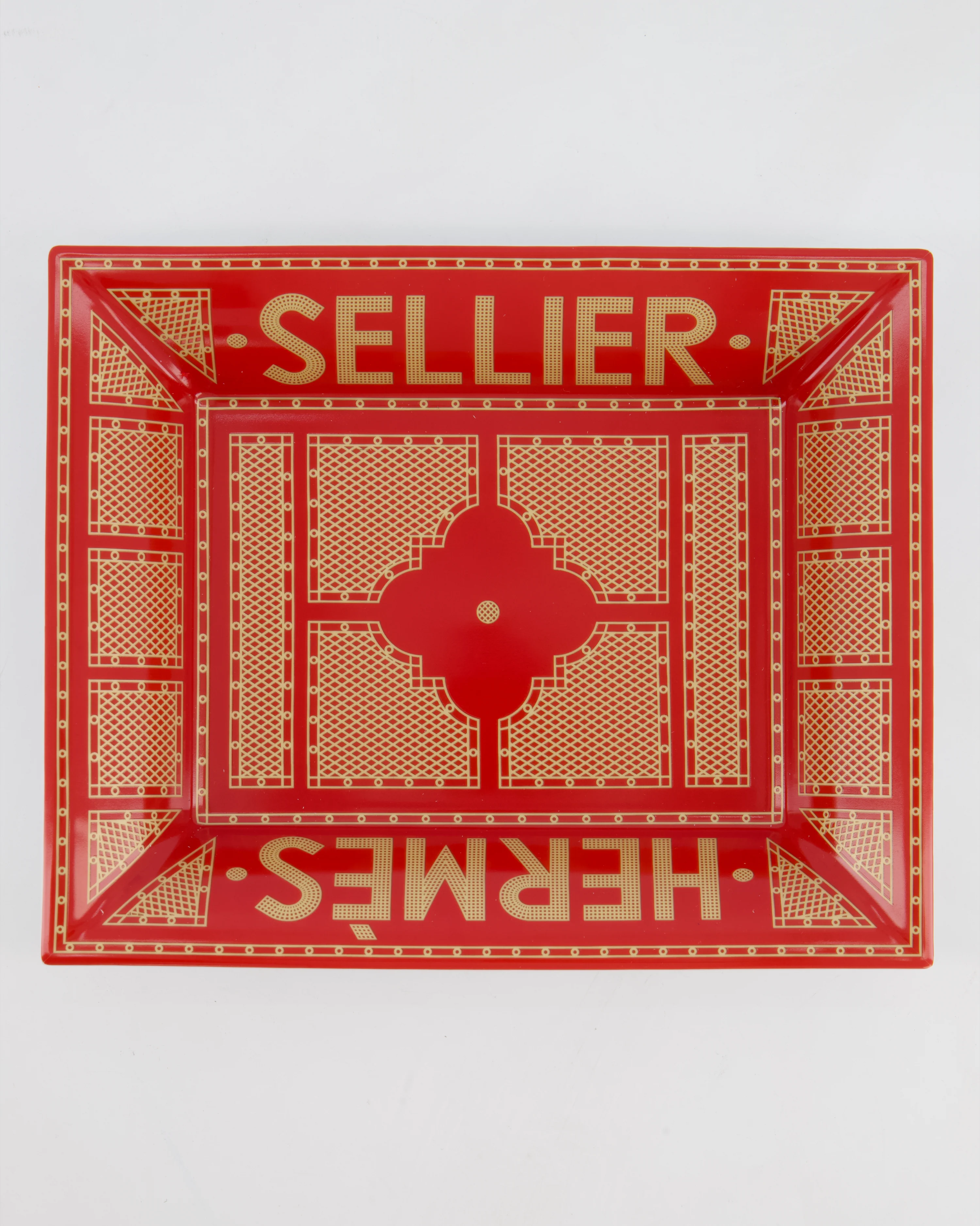 Hermès Rouge Sellier Porcelain Change Tray RRP 660£