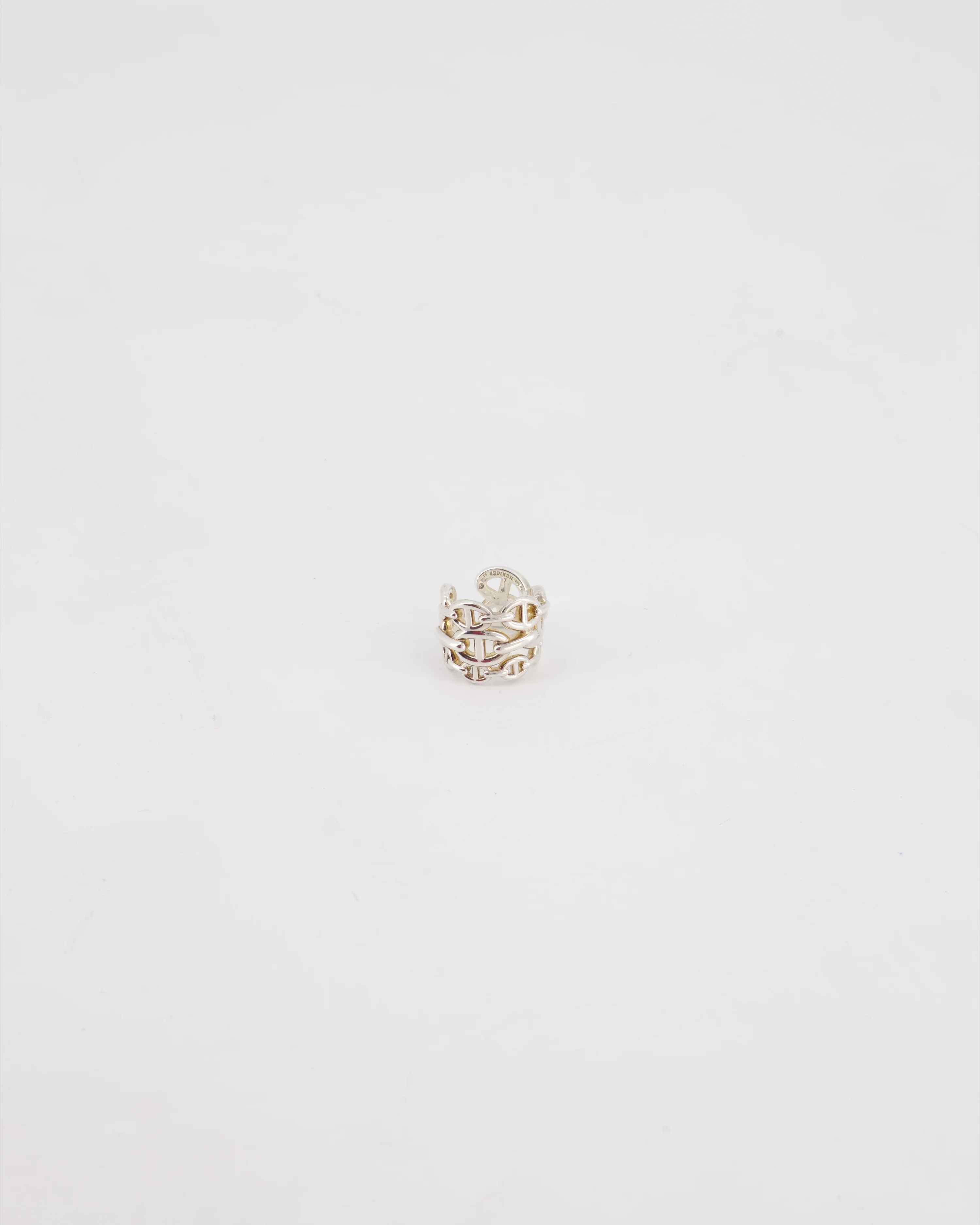 Hermès Silver Chain D'Ancre Enchainee Ring Size 54 - Image 7