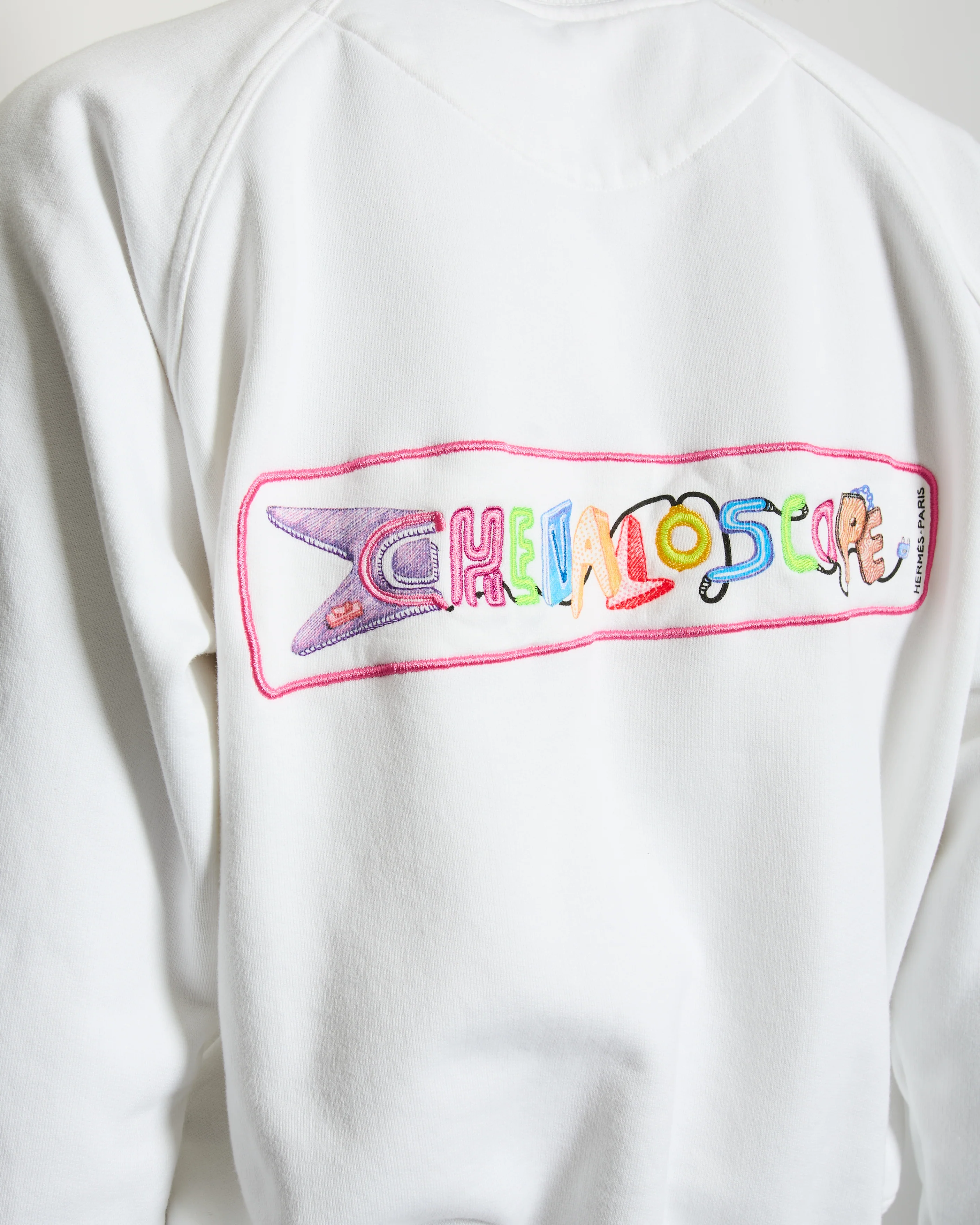 Hermès White "Chevaloscope" Embroidered Sweatshirt Size FR 38 (UK 10) - Image 4