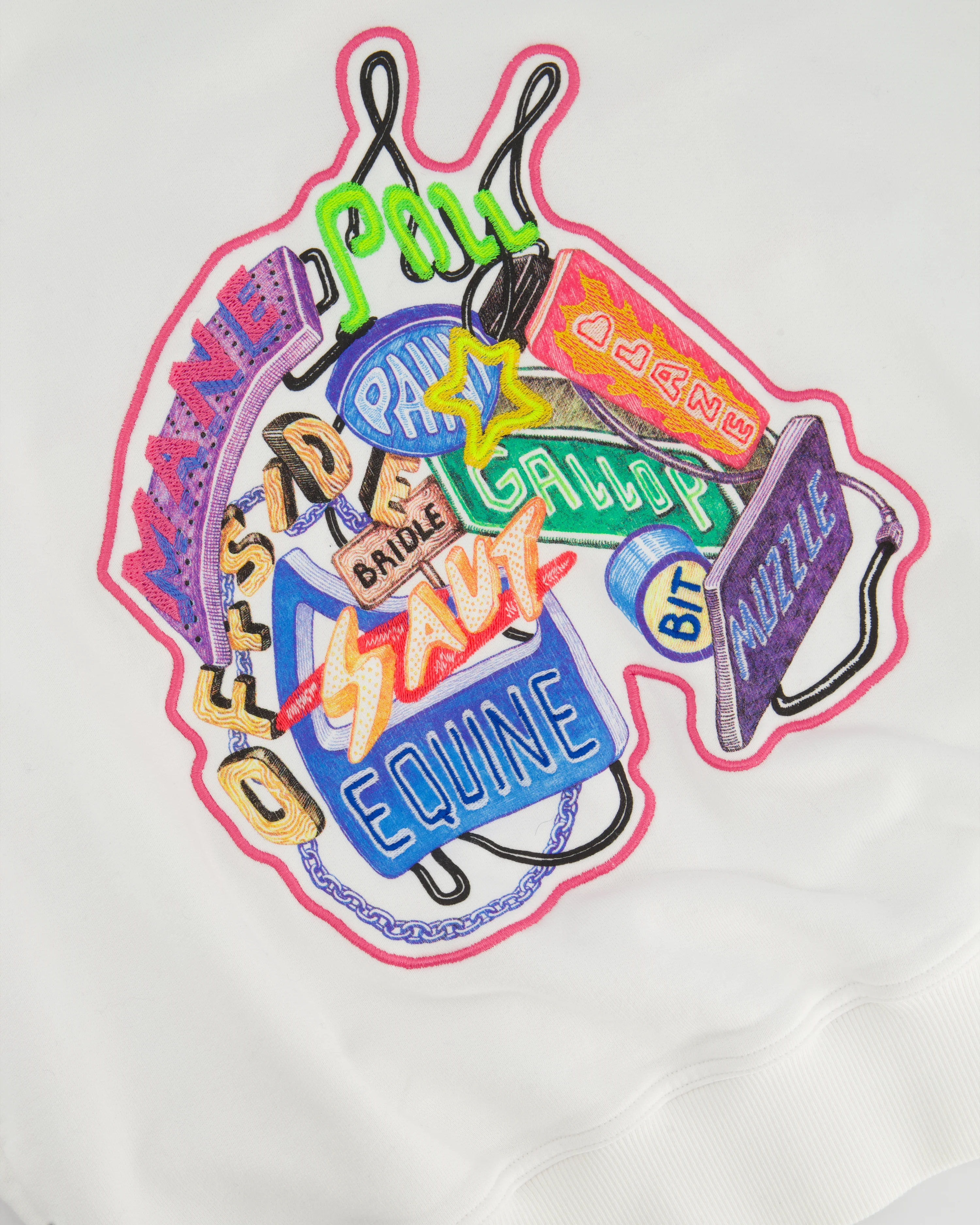 Hermès White "Chevaloscope" Embroidered Sweatshirt Size FR 38 (UK 10) - Image 6