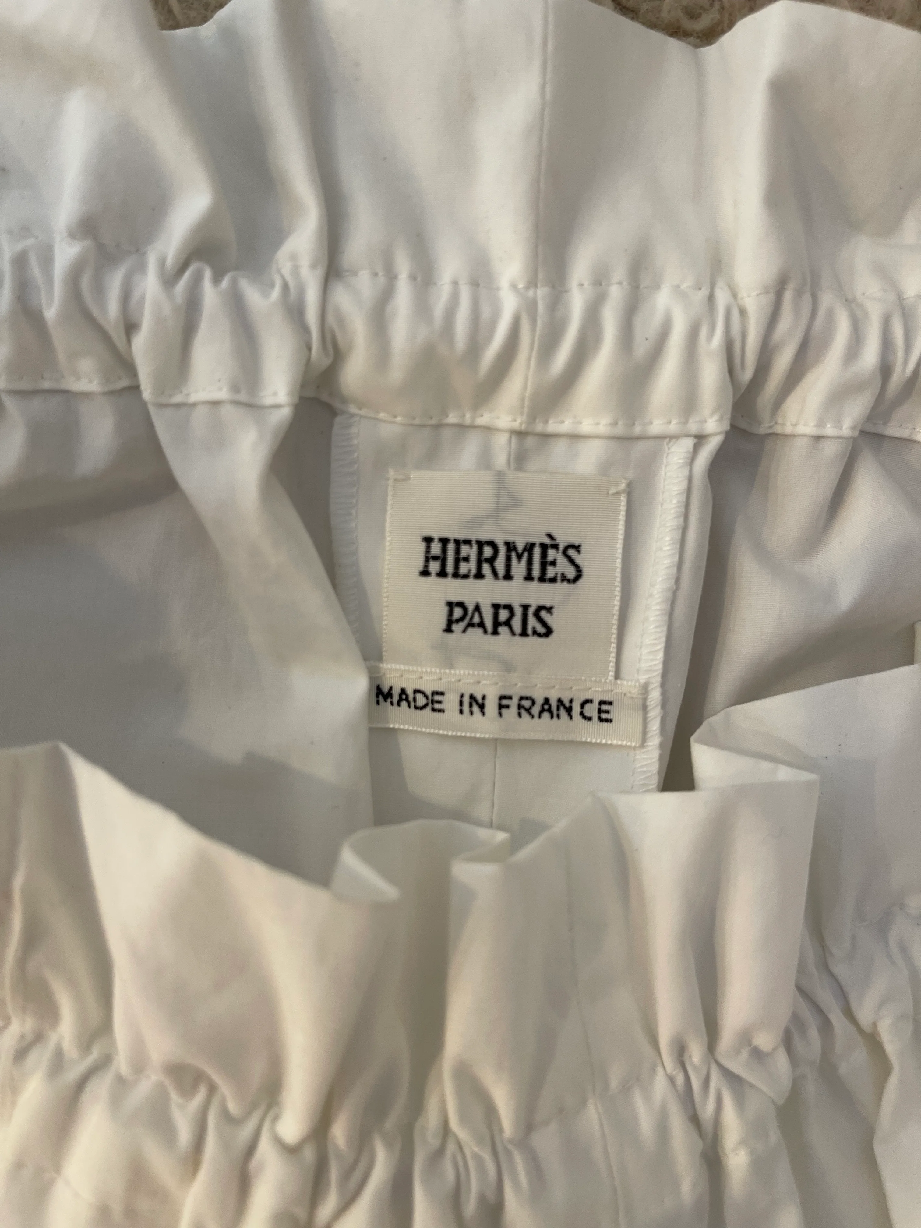 Hermès White Shorts With Ruched Waistband and Drawstring Detail Size FR 36 (UK 8) - Image 11