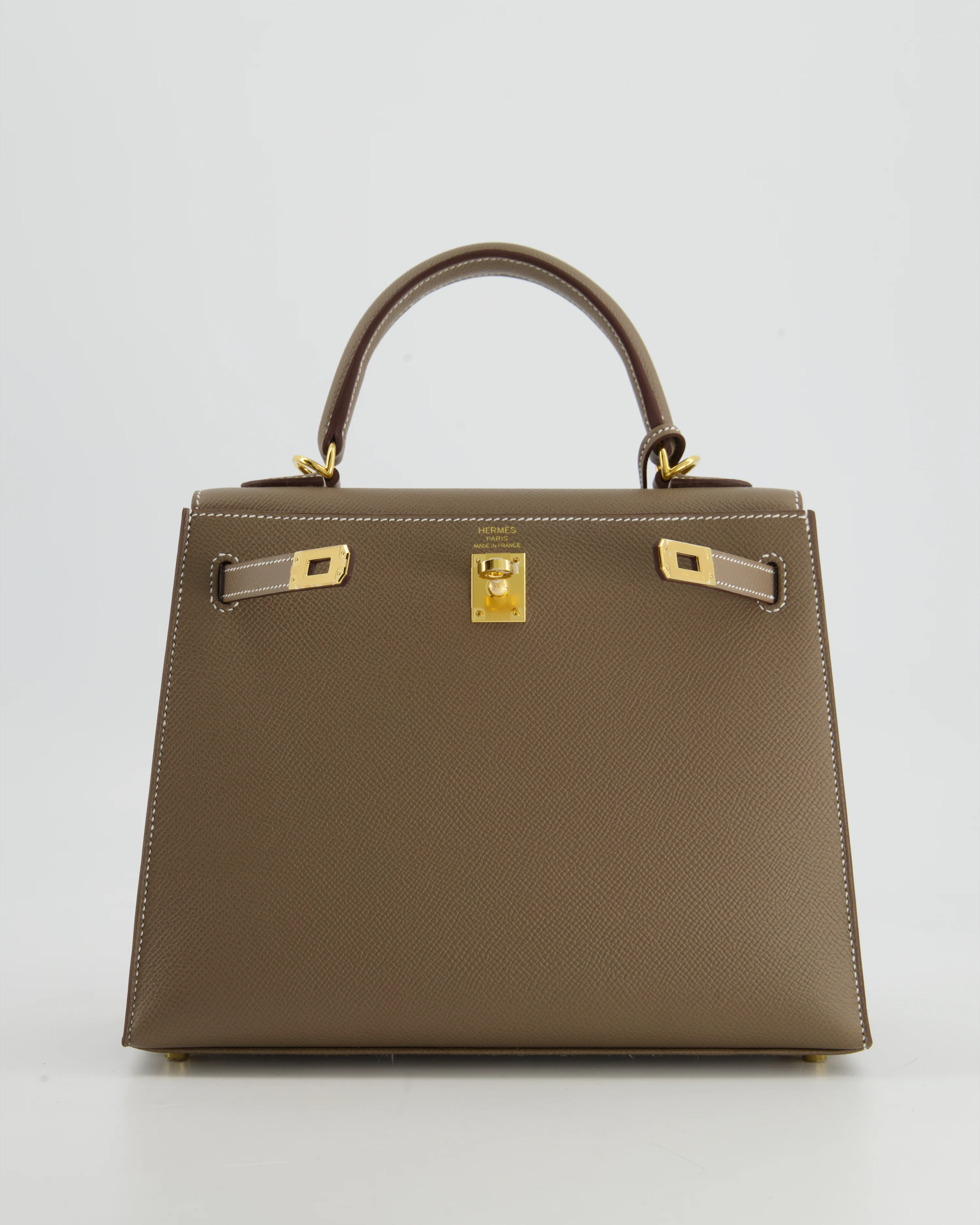 *HOLY GRAIL* Hermès Kelly 25 Sellier Bag in Etoupe Epsom Leather and Gold Hardware - Image 3