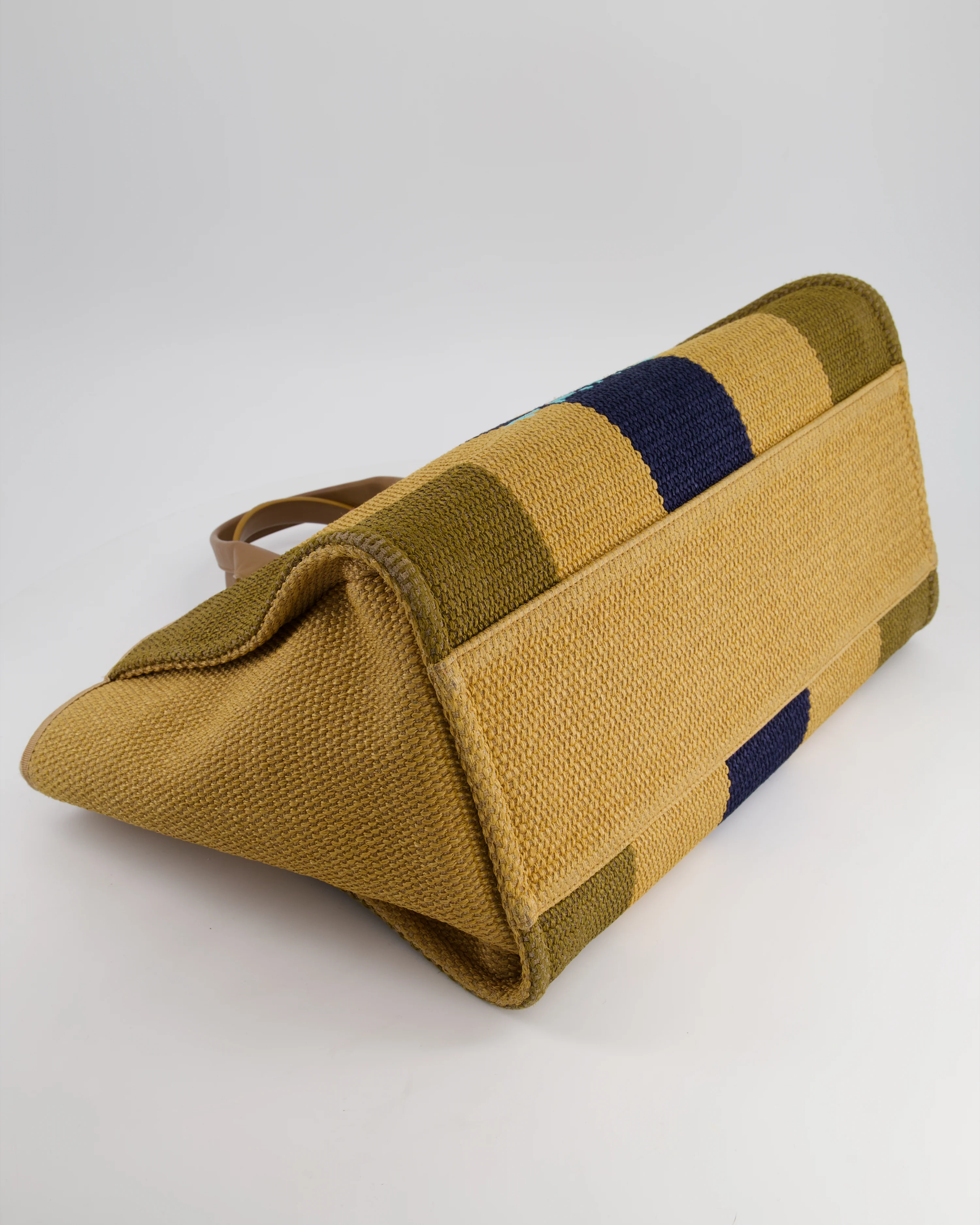 *HOT* Chanel Beige, Navy and Khaki Raffia Deauville Tote with Pastel Logo and Champagne Gold Hardware - Image 16