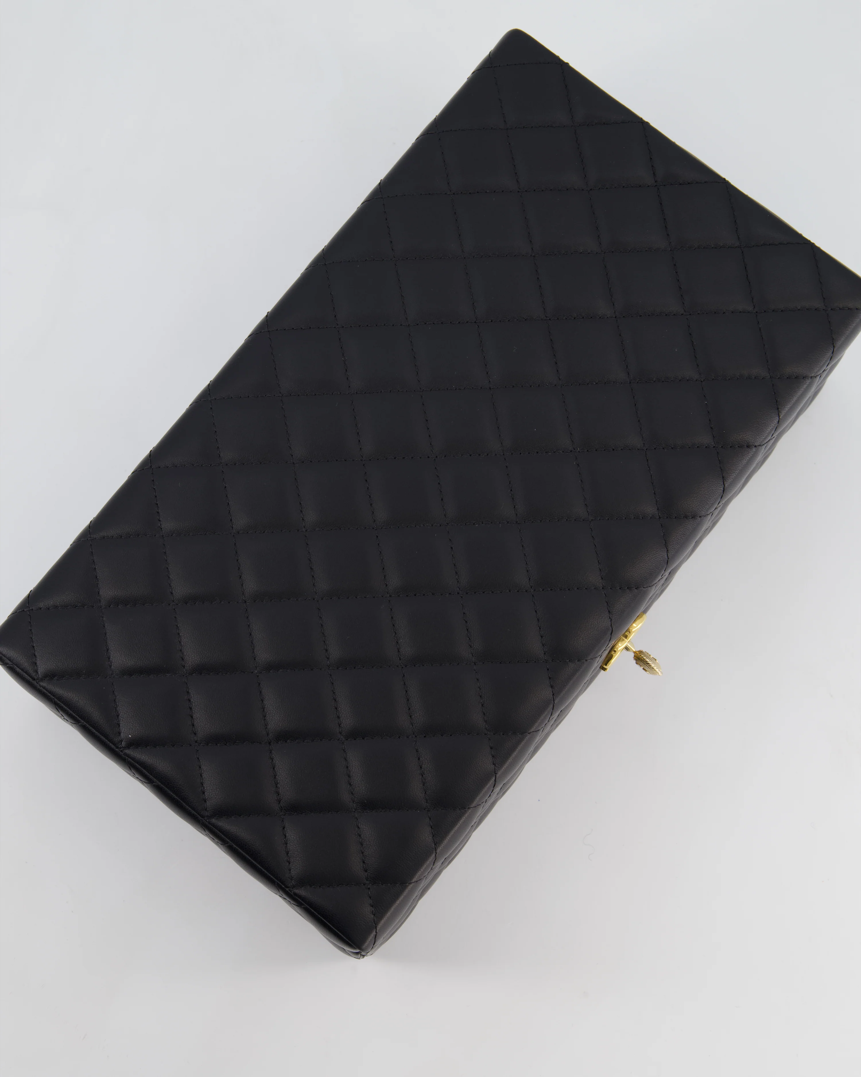 *HOT* Chanel Black Quilted Jewellery Box in Lambskin Leather with Gold Hardware - Image 29