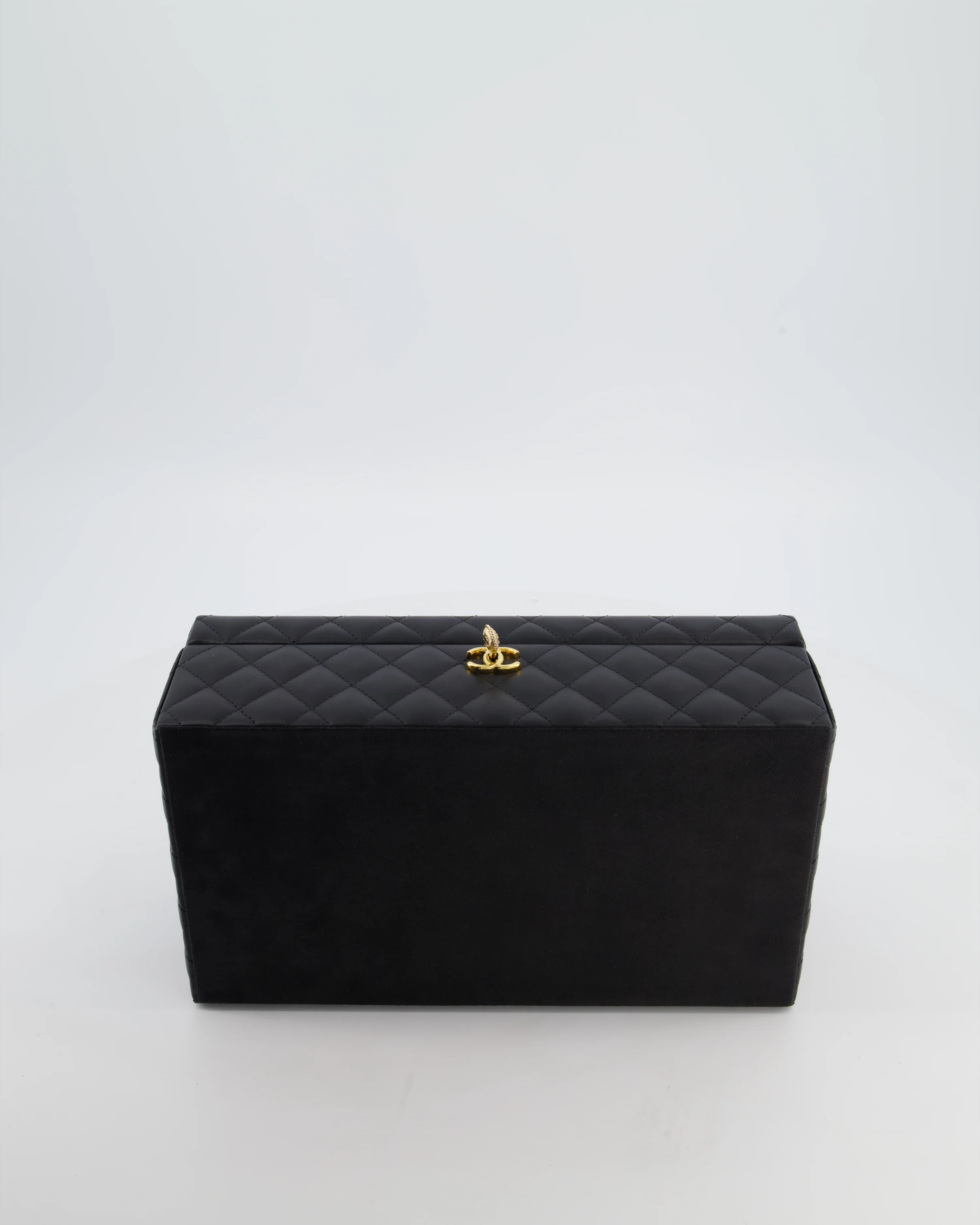 *HOT* Chanel Black Quilted Jewellery Box in Lambskin Leather with Gold Hardware - Image 31
