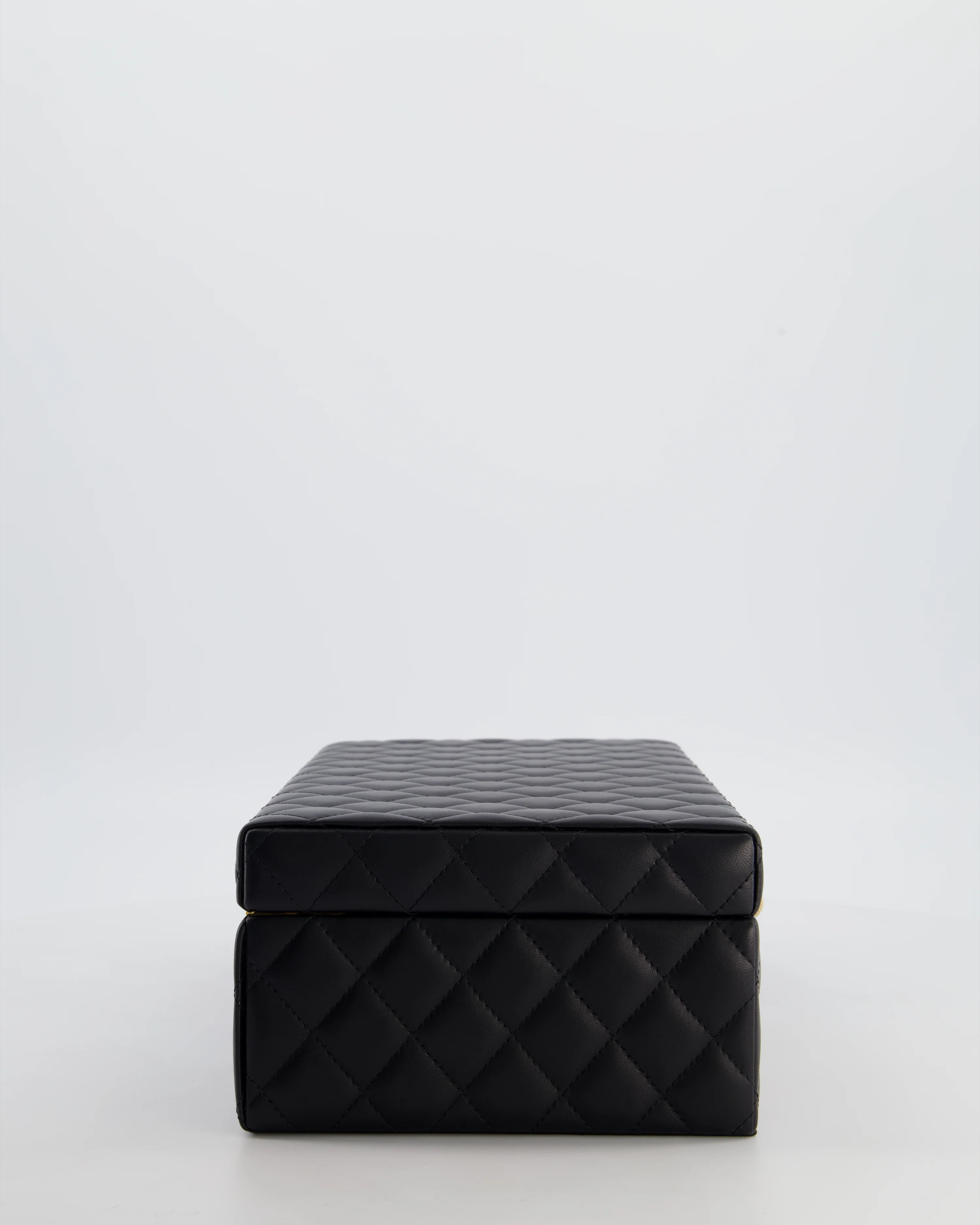 *HOT* Chanel Black Quilted Jewellery Box in Lambskin Leather with Gold Hardware - Image 5