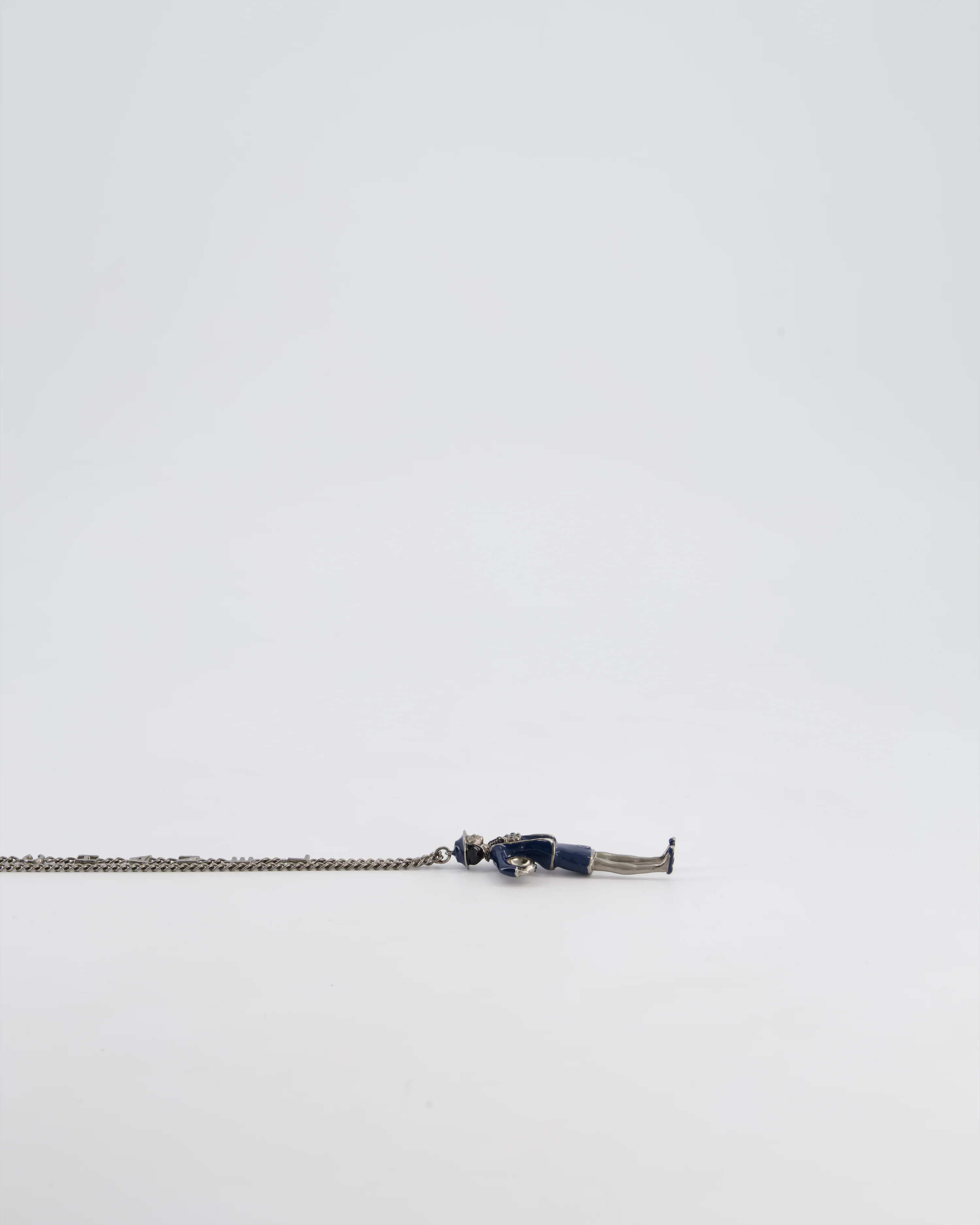 *HOT* Chanel Grey Mademoiselle Doll Charm Necklace with COCO & CHANEL Chain Details - Image 5