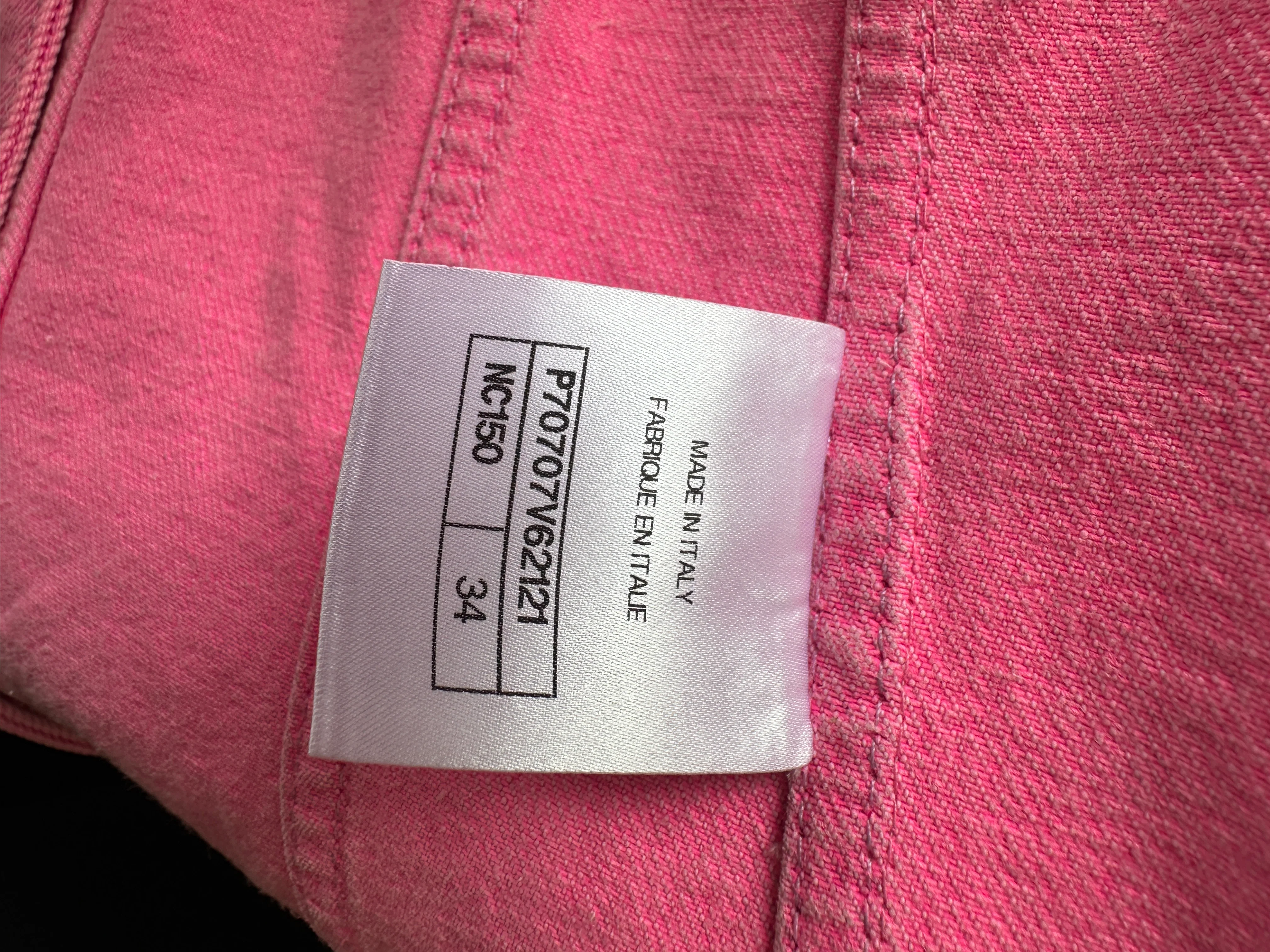 *HOT* Chanel 21S Hot Pink Denim Jacket with Detachable Camellia Pin Detail Size FR 34 (UK 6) - Image 17