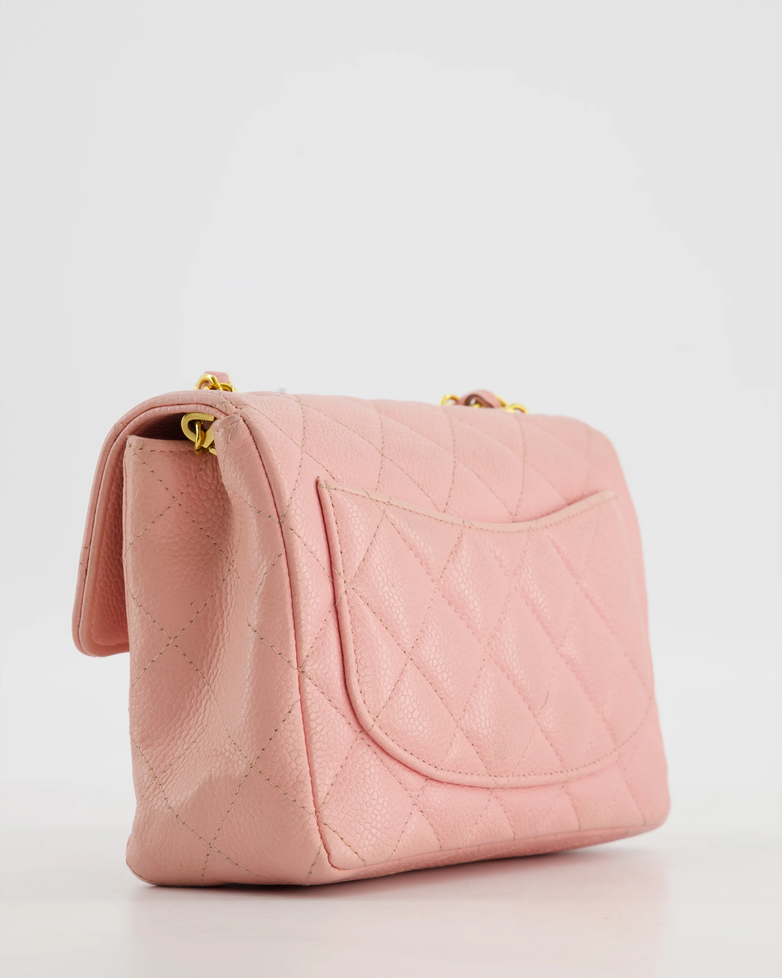 *HOT* Chanel Pink Mini Square Bag in Caviar Leather with 24K Gold Hardware - Image 14