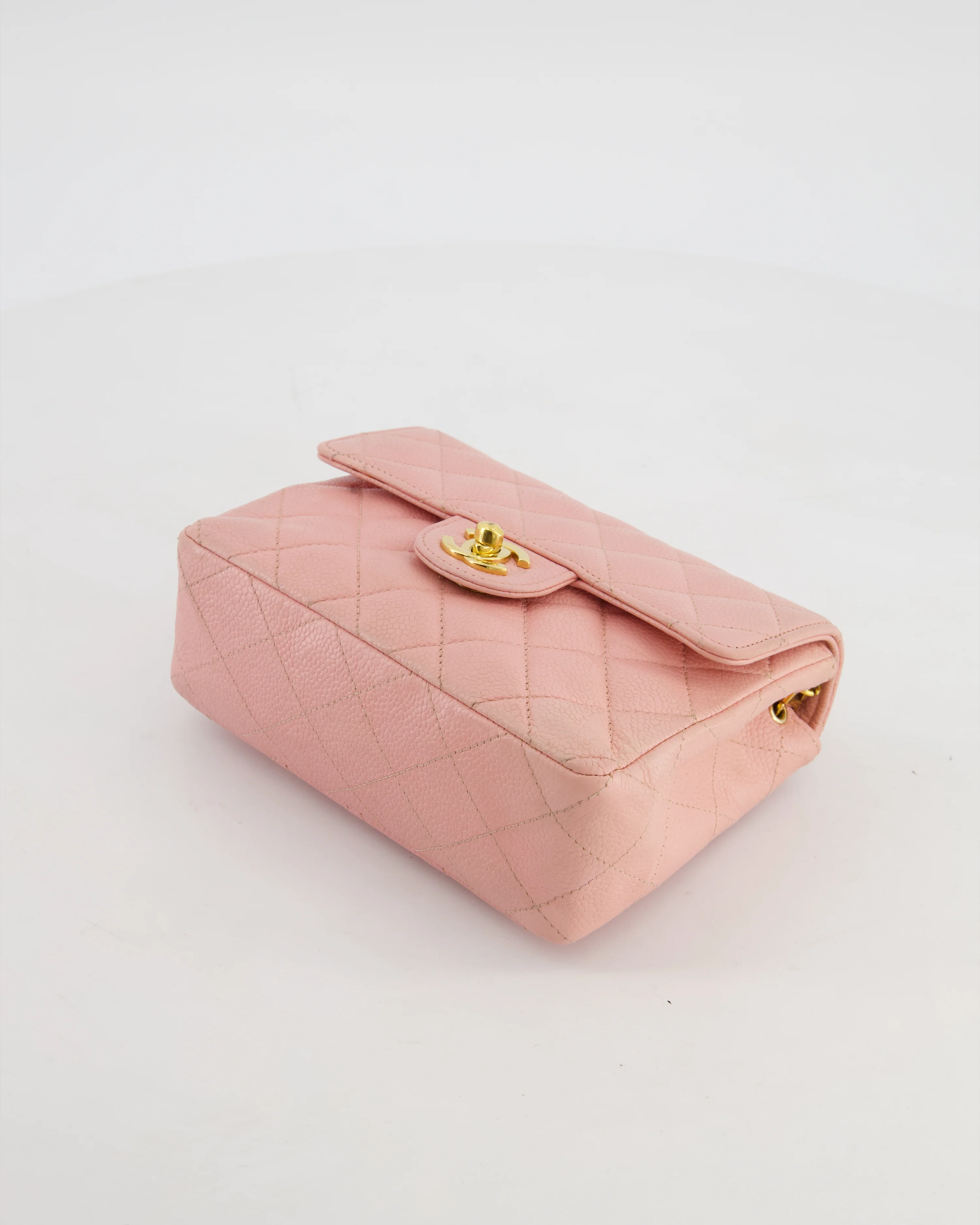 *HOT* Chanel Pink Mini Square Bag in Caviar Leather with 24K Gold Hardware - Image 19