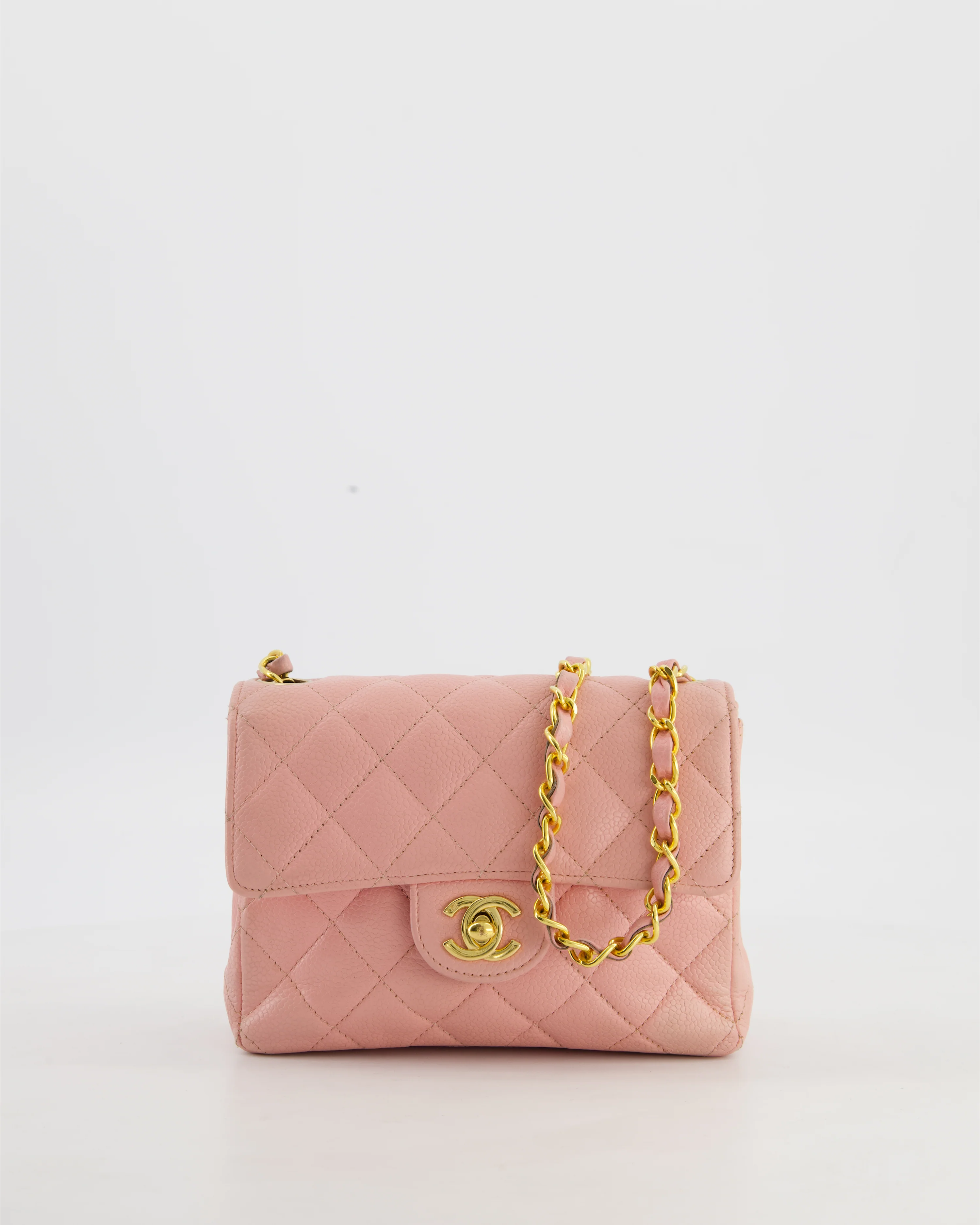 *HOT* Chanel Pink Mini Square Bag in Caviar Leather with 24K Gold Hardware - Image 2