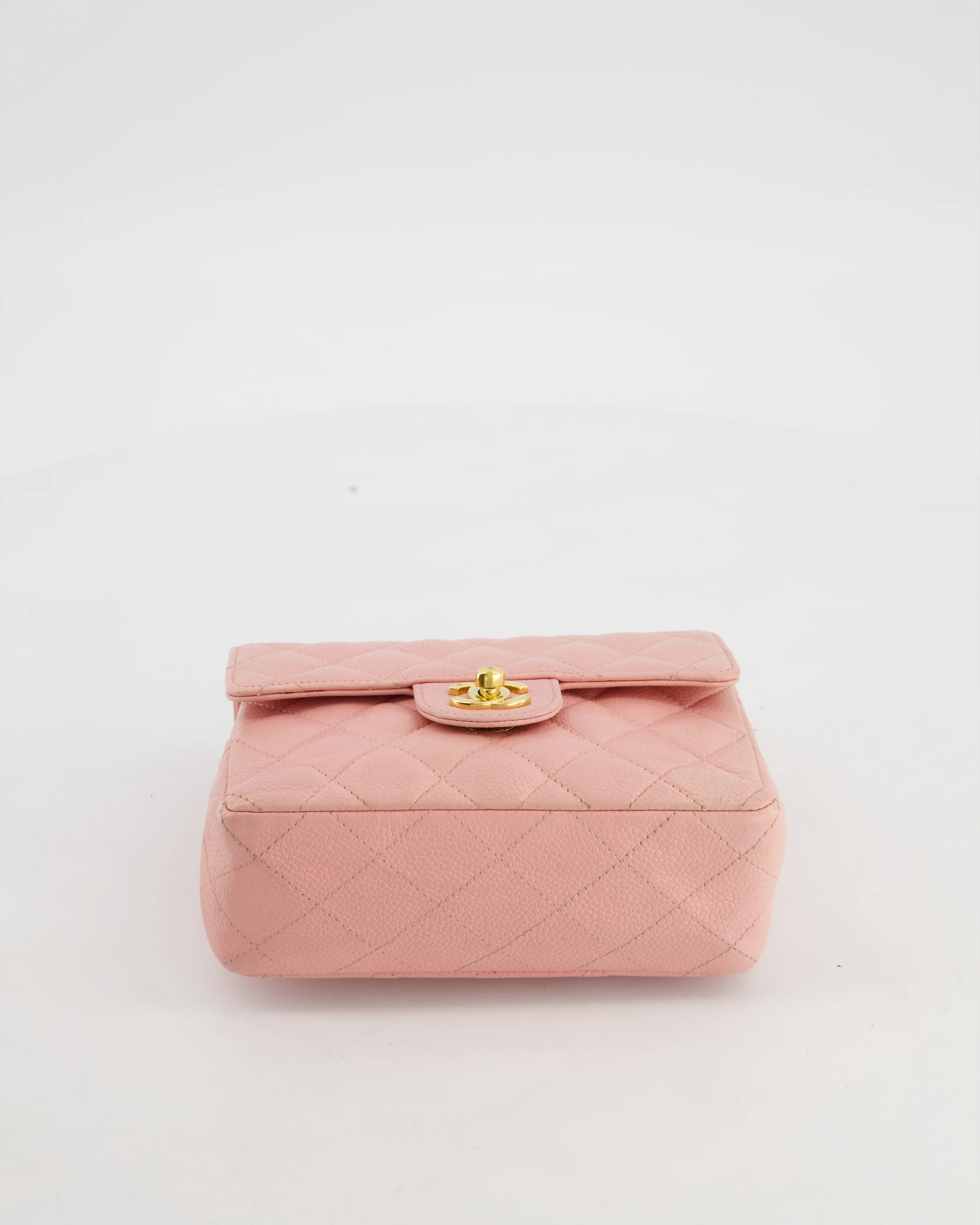 *HOT* Chanel Pink Mini Square Bag in Caviar Leather with 24K Gold Hardware - Image 20