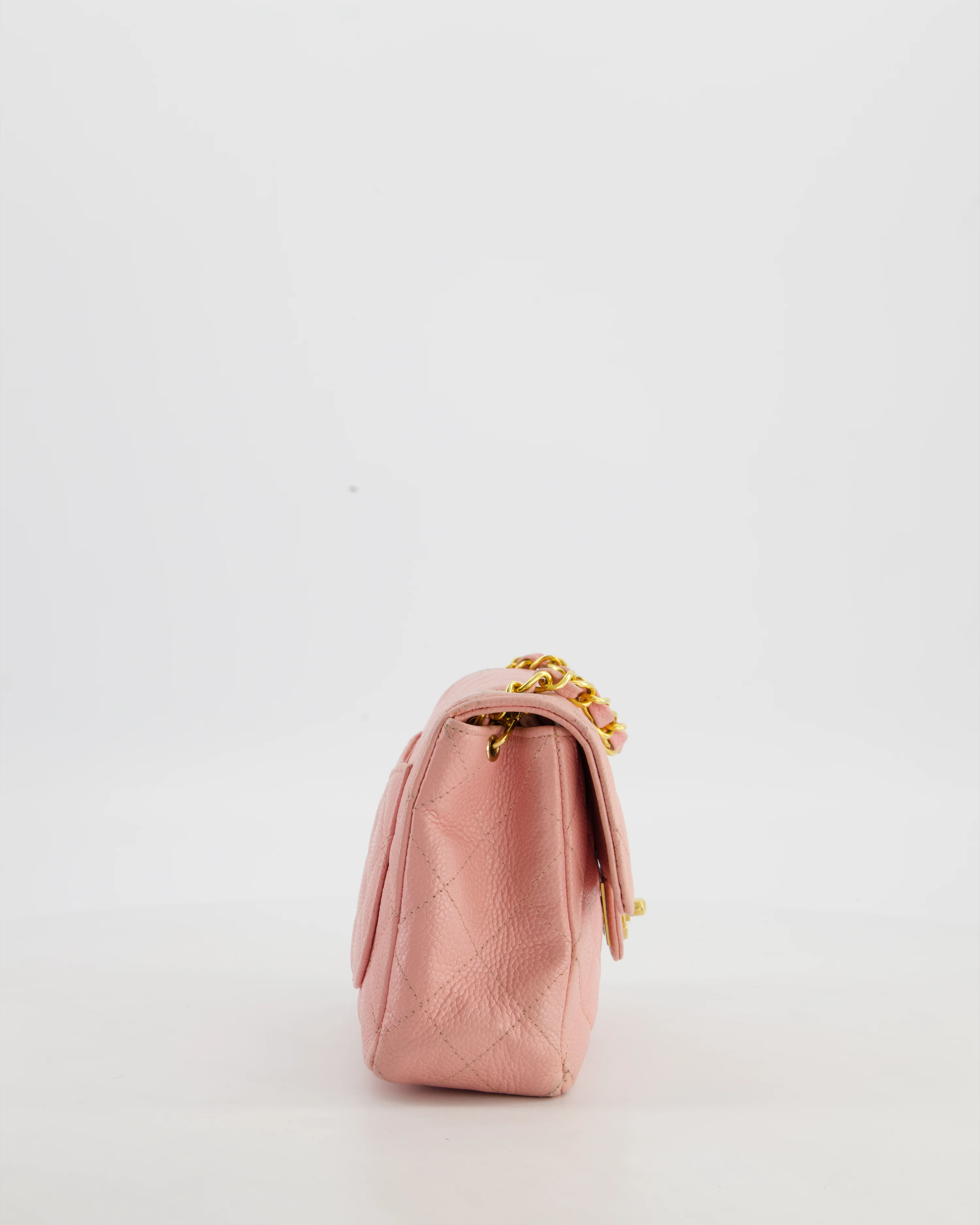 *HOT* Chanel Pink Mini Square Bag in Caviar Leather with 24K Gold Hardware - Image 5