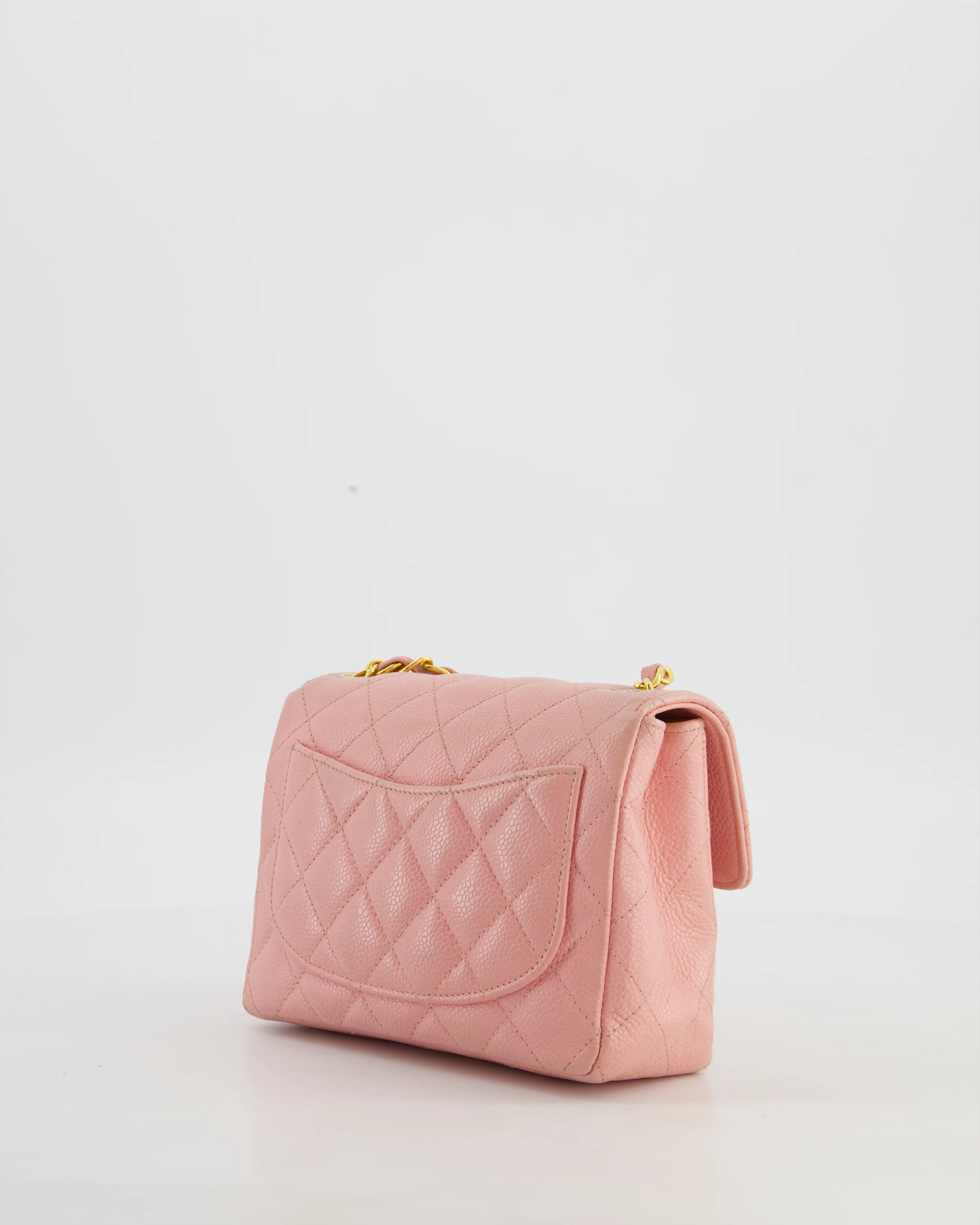 *HOT* Chanel Pink Mini Square Bag in Caviar Leather with 24K Gold Hardware - Image 6