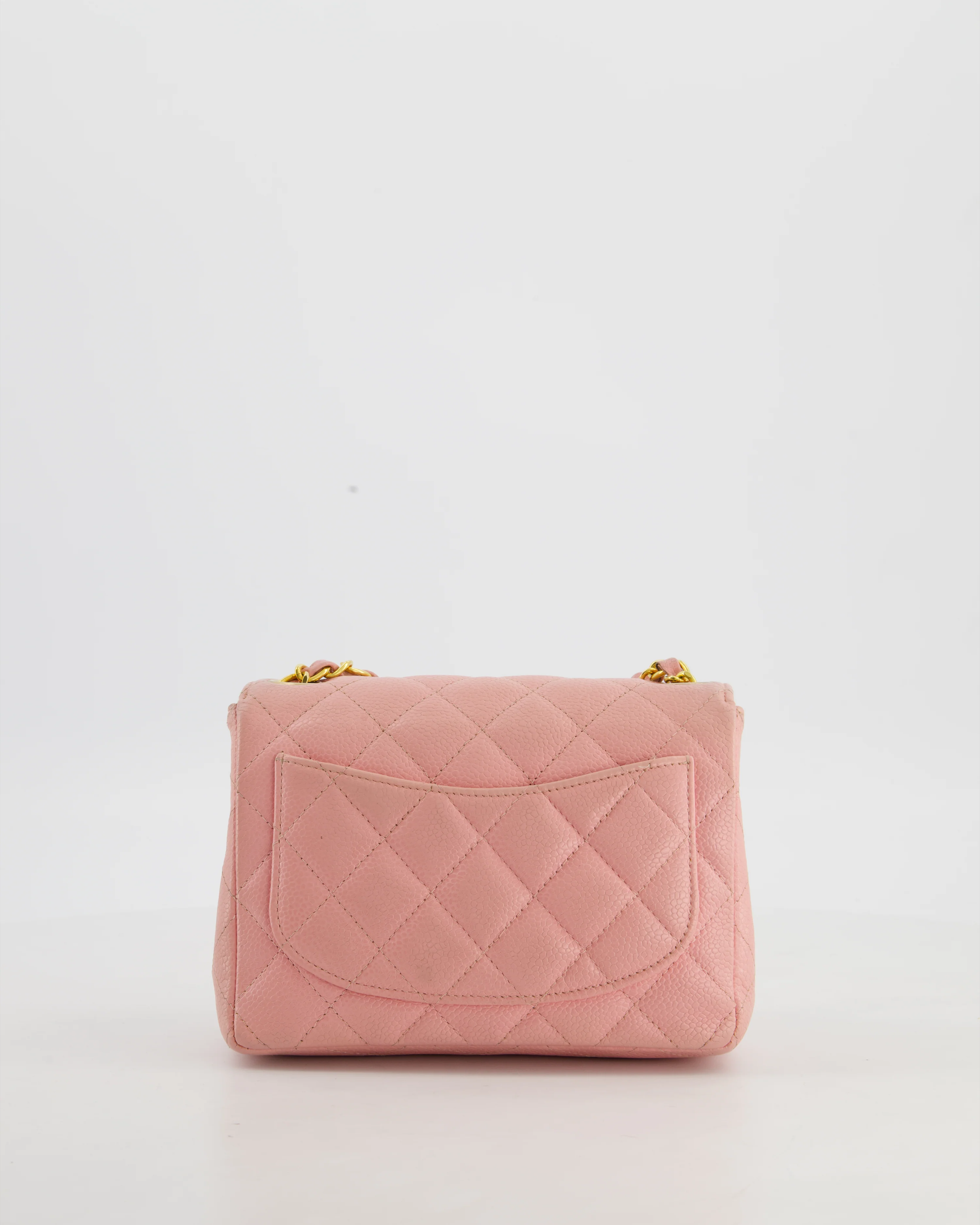 *HOT* Chanel Pink Mini Square Bag in Caviar Leather with 24K Gold Hardware - Image 7
