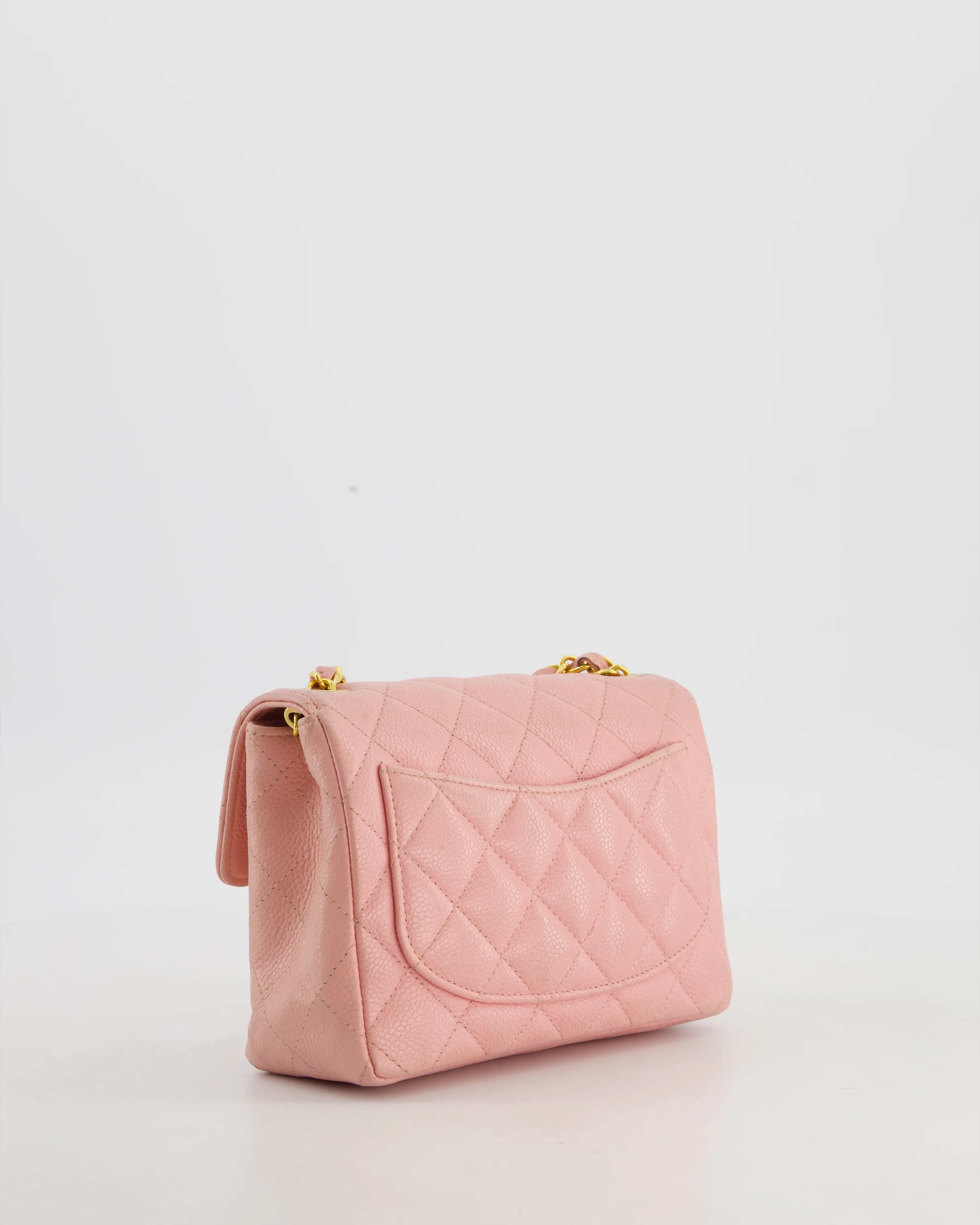 *HOT* Chanel Pink Mini Square Bag in Caviar Leather with 24K Gold Hardware - Image 8