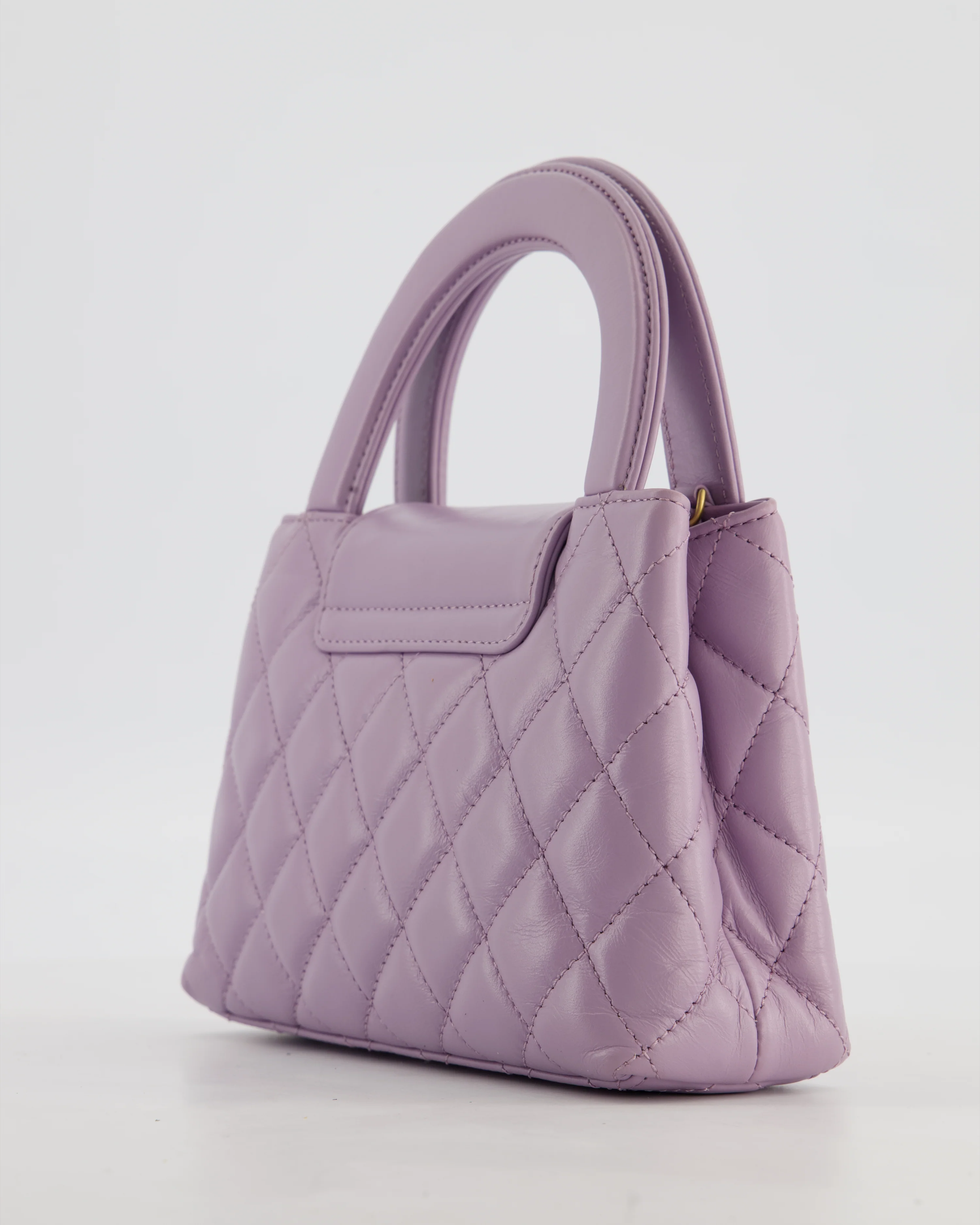 *HOT COLOUR* Chanel Lilac Small Mini Kelly Shopping Bag in Calfskin Leather with Brushed Gold Hardware - Image 14