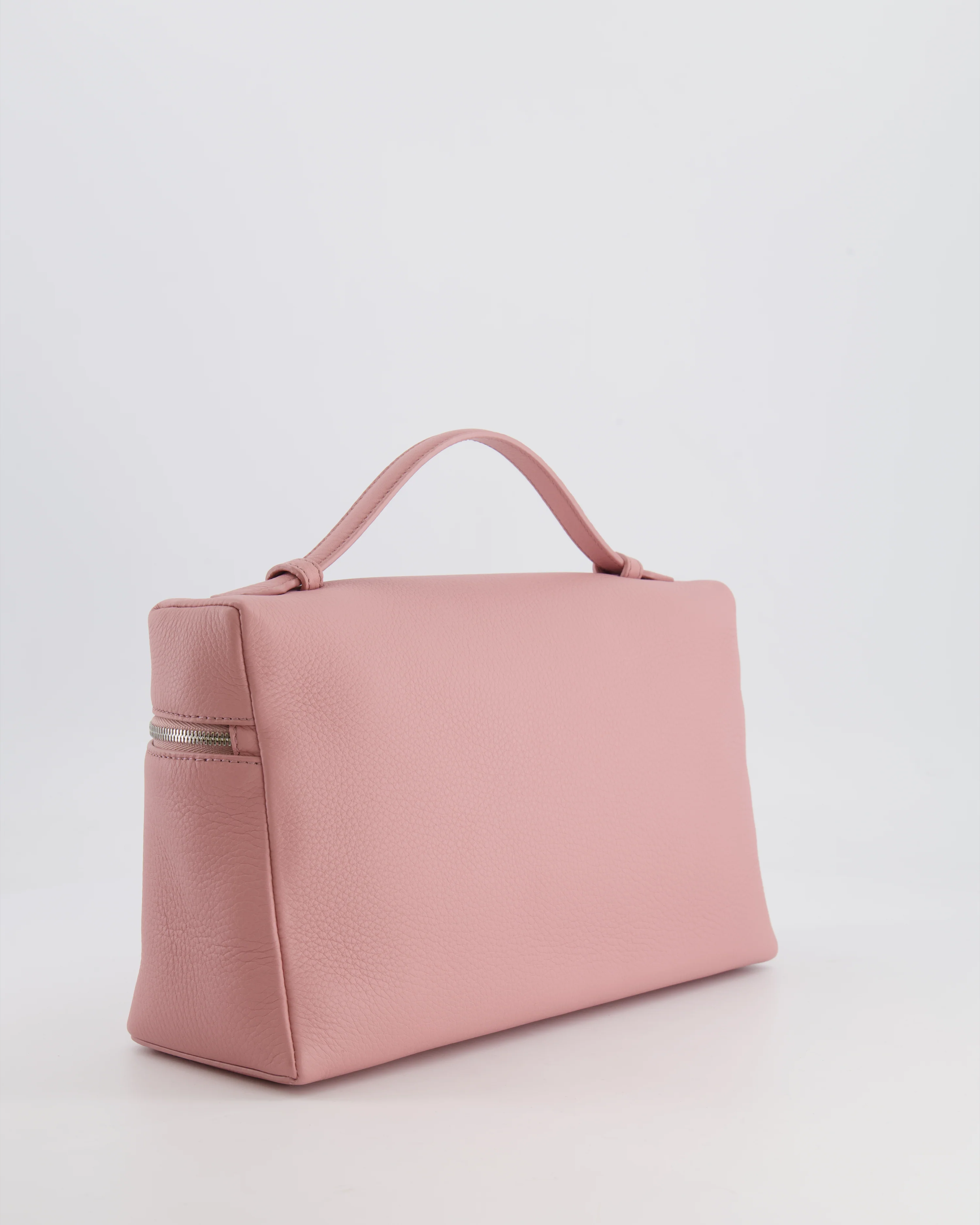 *HOT COLOUR* Loro Piana Extra Pocket L27 Bag in Pink Grained Calfskin Leather with Silver Hardware - Image 10
