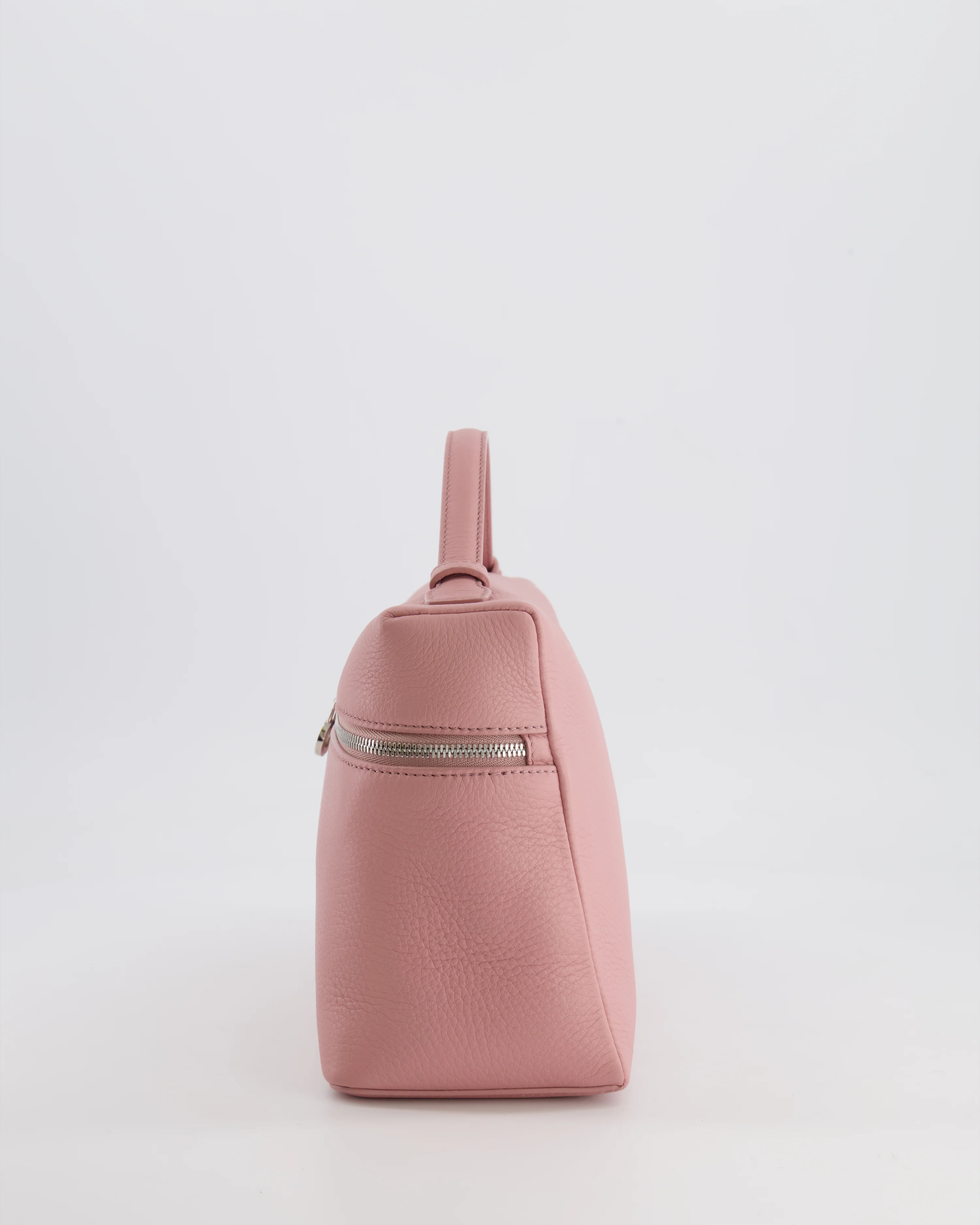 *HOT COLOUR* Loro Piana Extra Pocket L27 Bag in Pink Grained Calfskin Leather with Silver Hardware - Image 11