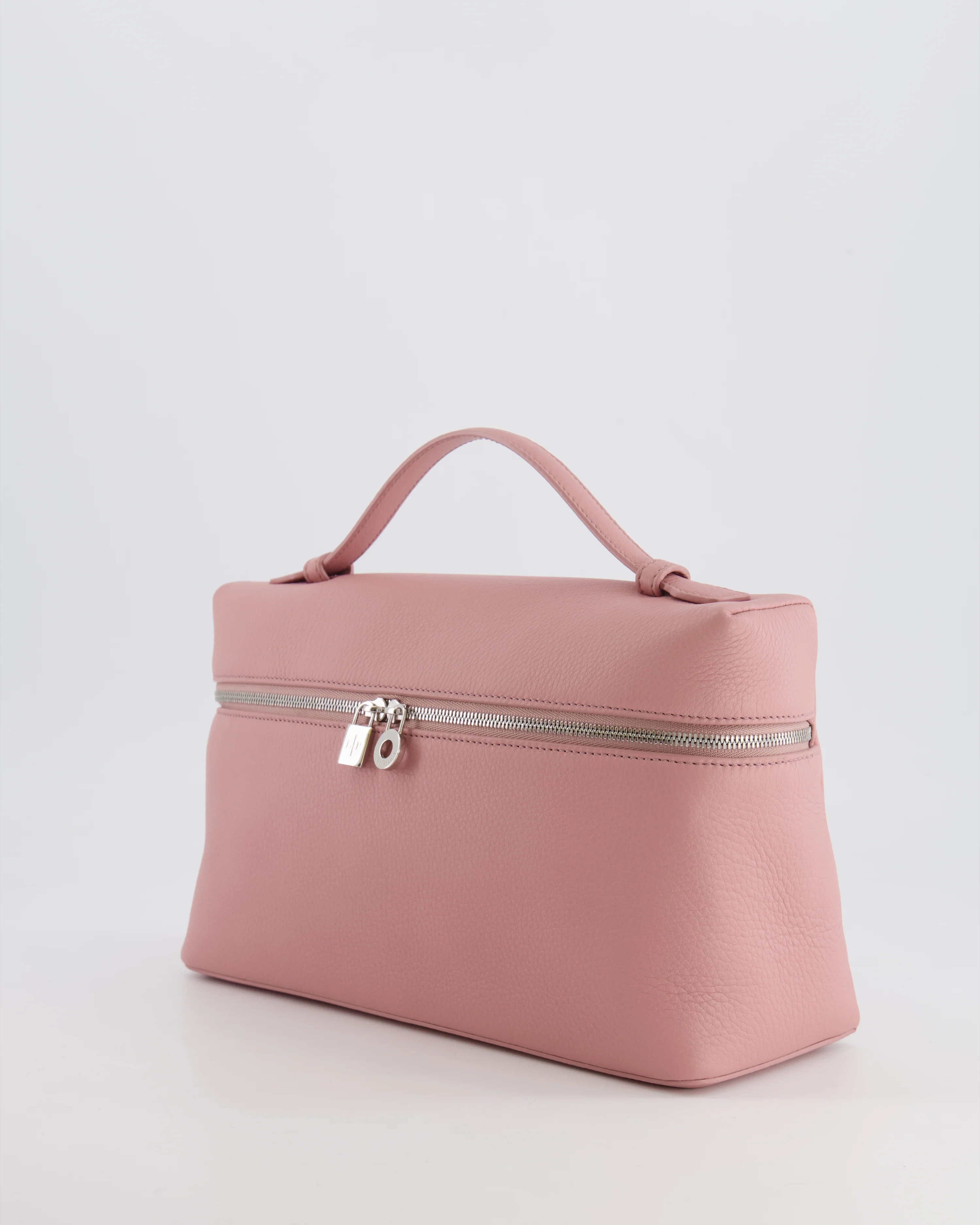 *HOT COLOUR* Loro Piana Extra Pocket L27 Bag in Pink Grained Calfskin Leather with Silver Hardware - Image 12