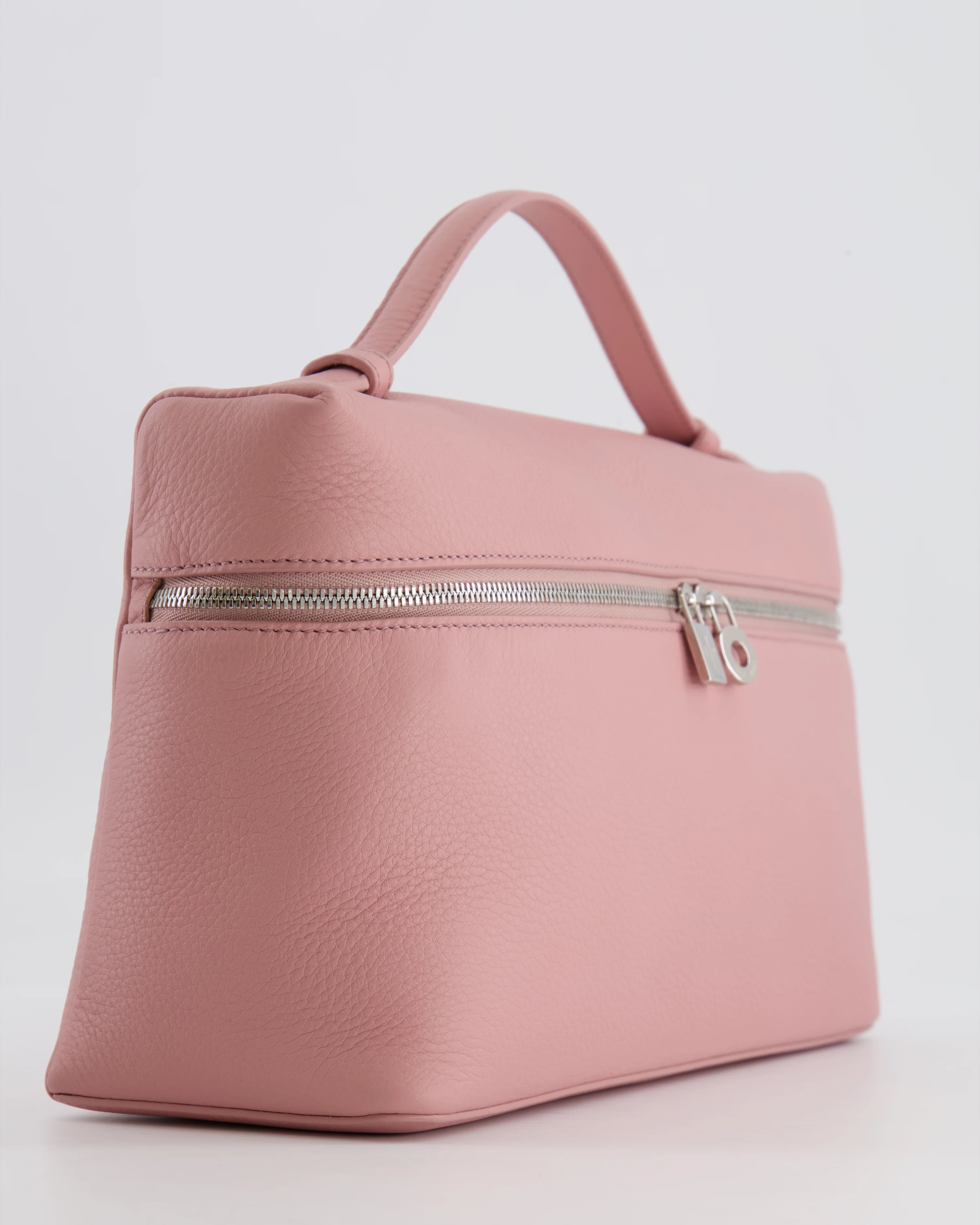 *HOT COLOUR* Loro Piana Extra Pocket L27 Bag in Pink Grained Calfskin Leather with Silver Hardware - Image 13