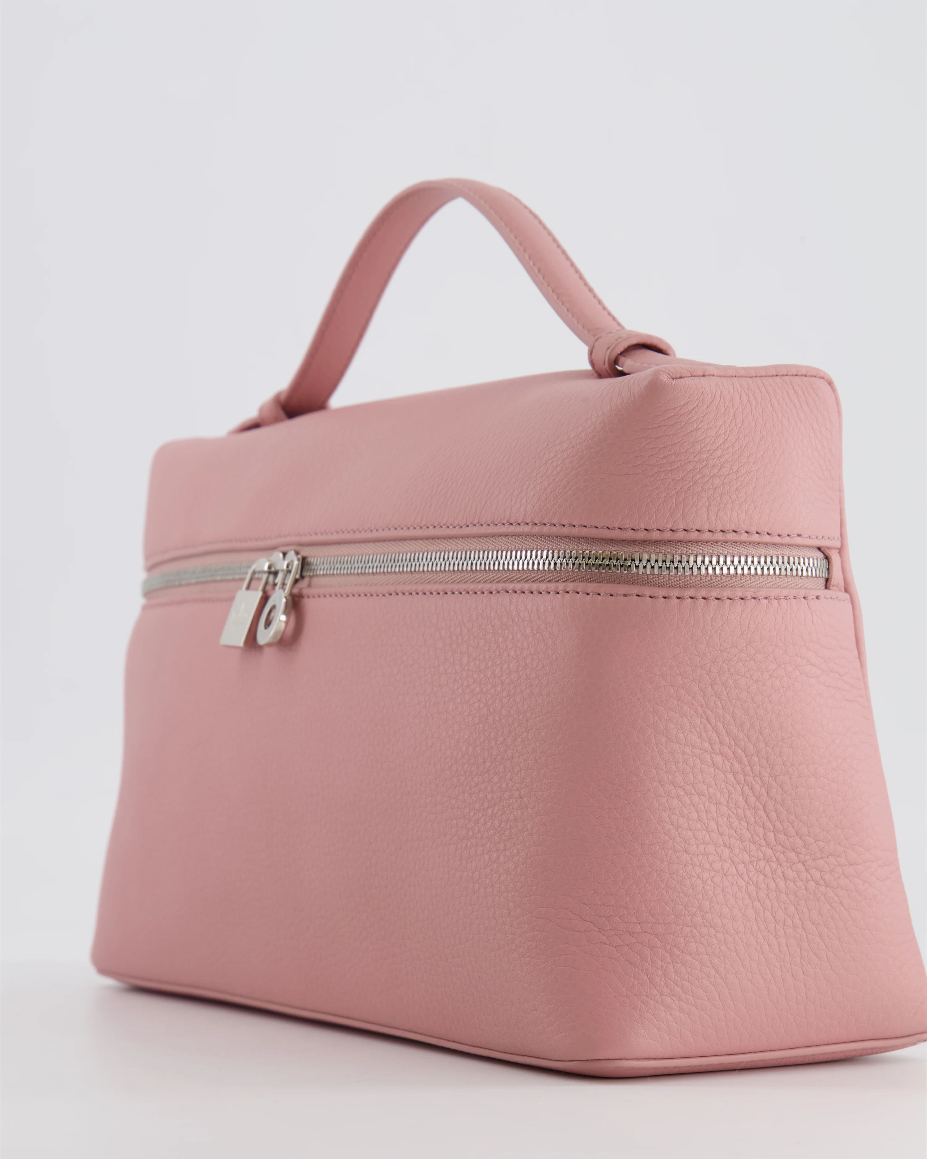 *HOT COLOUR* Loro Piana Extra Pocket L27 Bag in Pink Grained Calfskin Leather with Silver Hardware - Image 14