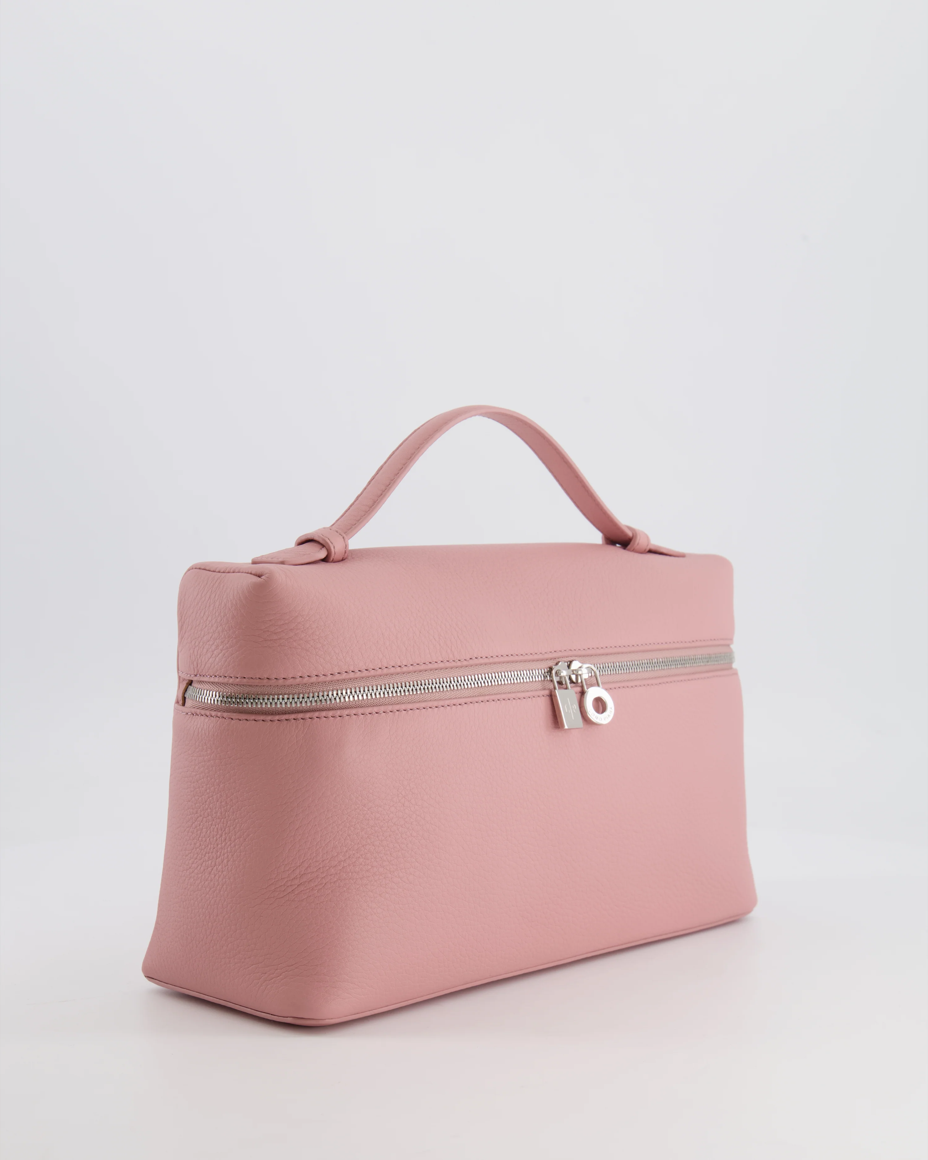 *HOT COLOUR* Loro Piana Extra Pocket L27 Bag in Pink Grained Calfskin Leather with Silver Hardware - Image 6