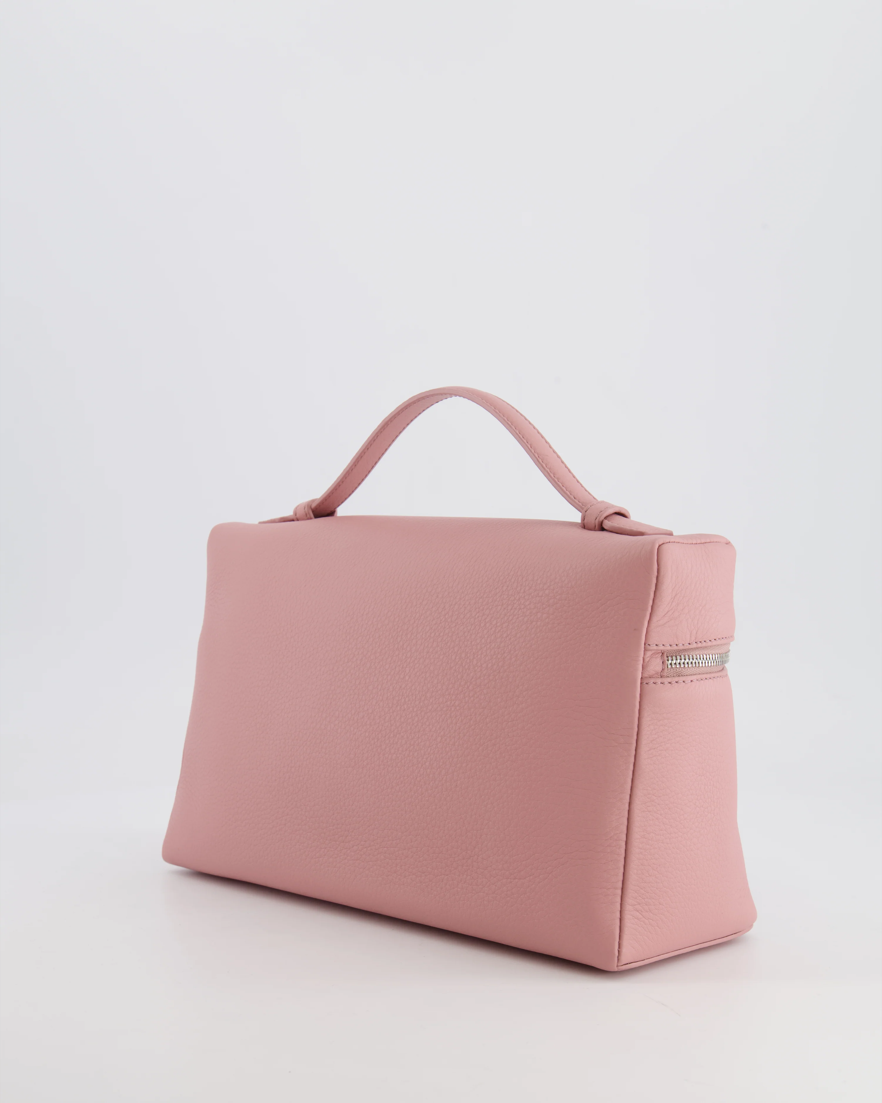 *HOT COLOUR* Loro Piana Extra Pocket L27 Bag in Pink Grained Calfskin Leather with Silver Hardware - Image 8