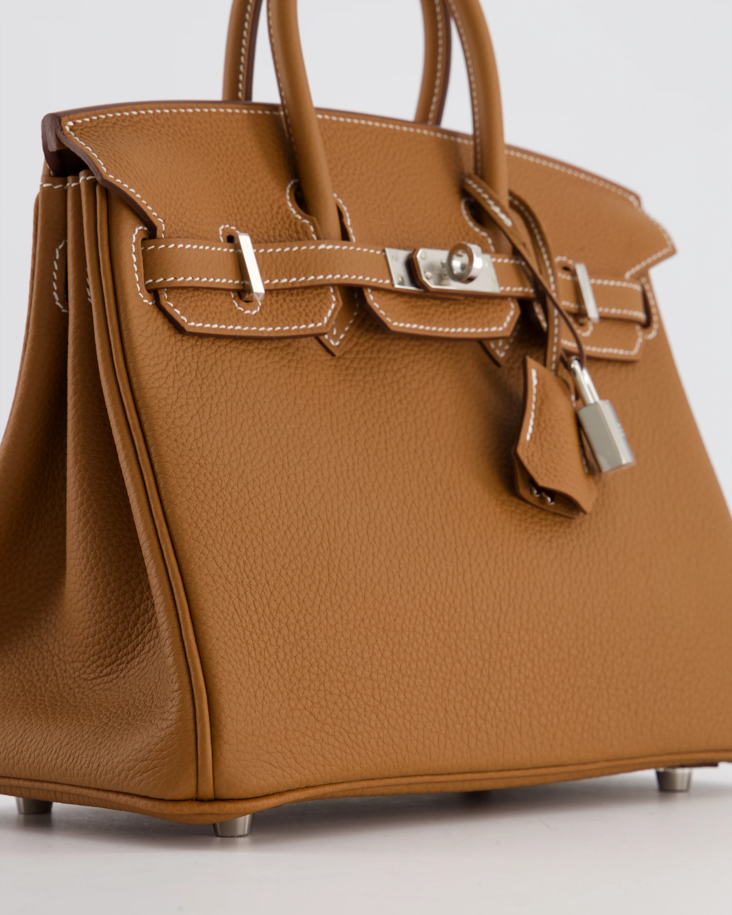 *HOT* Hermès Birkin 25 Retourne Bag in Gold Togo Leather with Palladium Hardware - Image 10