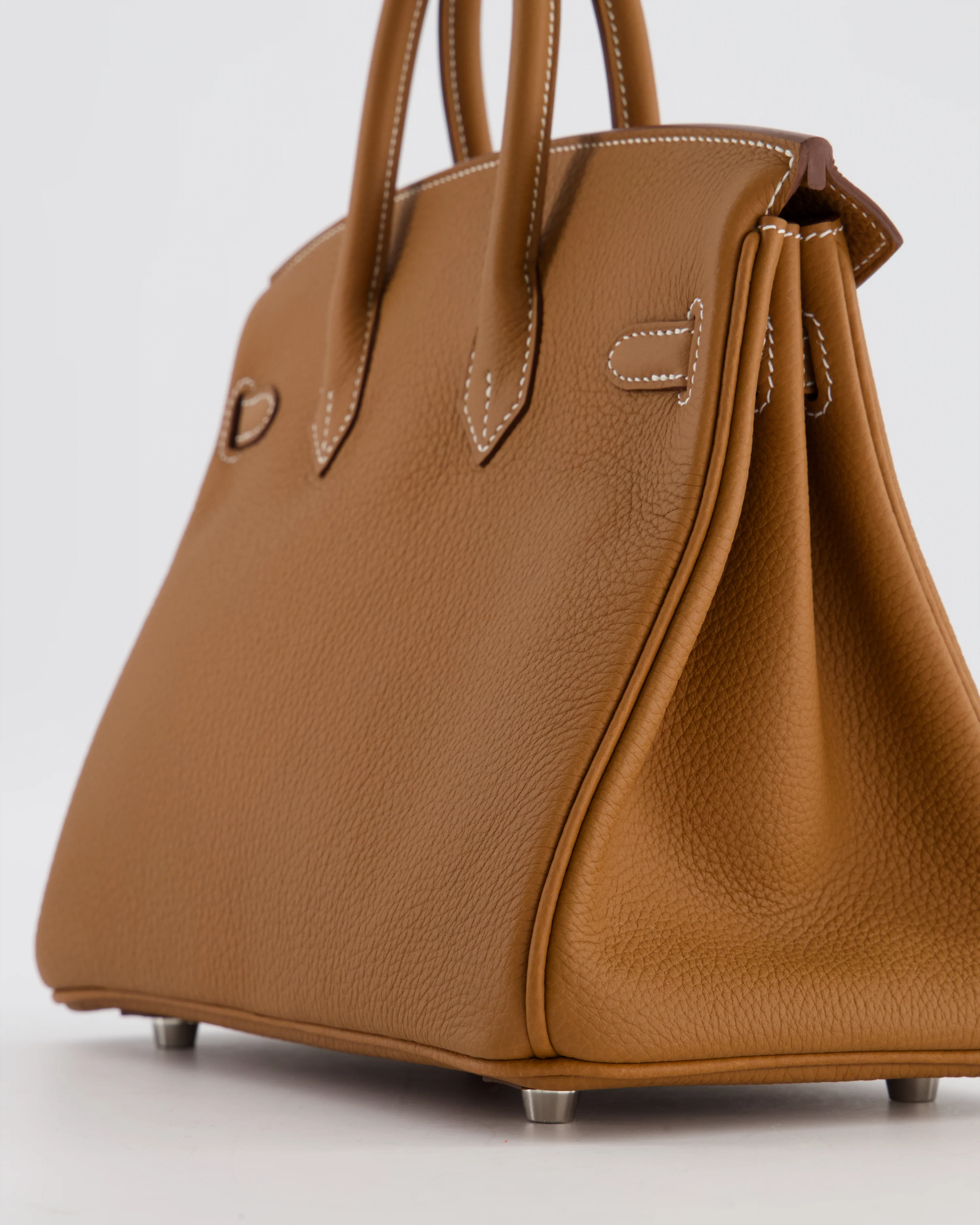 *HOT* Hermès Birkin 25 Retourne Bag in Gold Togo Leather with Palladium Hardware - Image 12