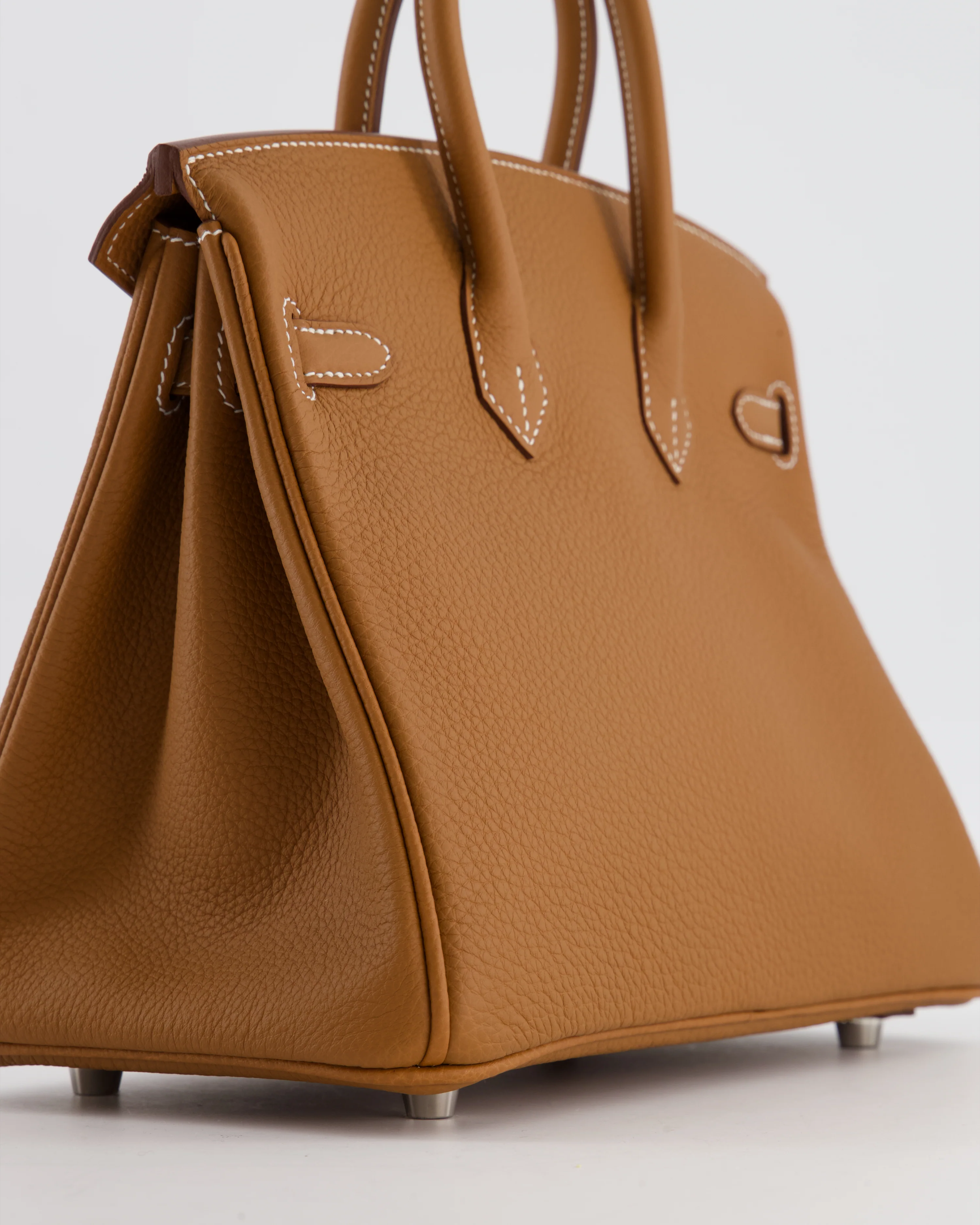 *HOT* Hermès Birkin 25 Retourne Bag in Gold Togo Leather with Palladium Hardware - Image 13