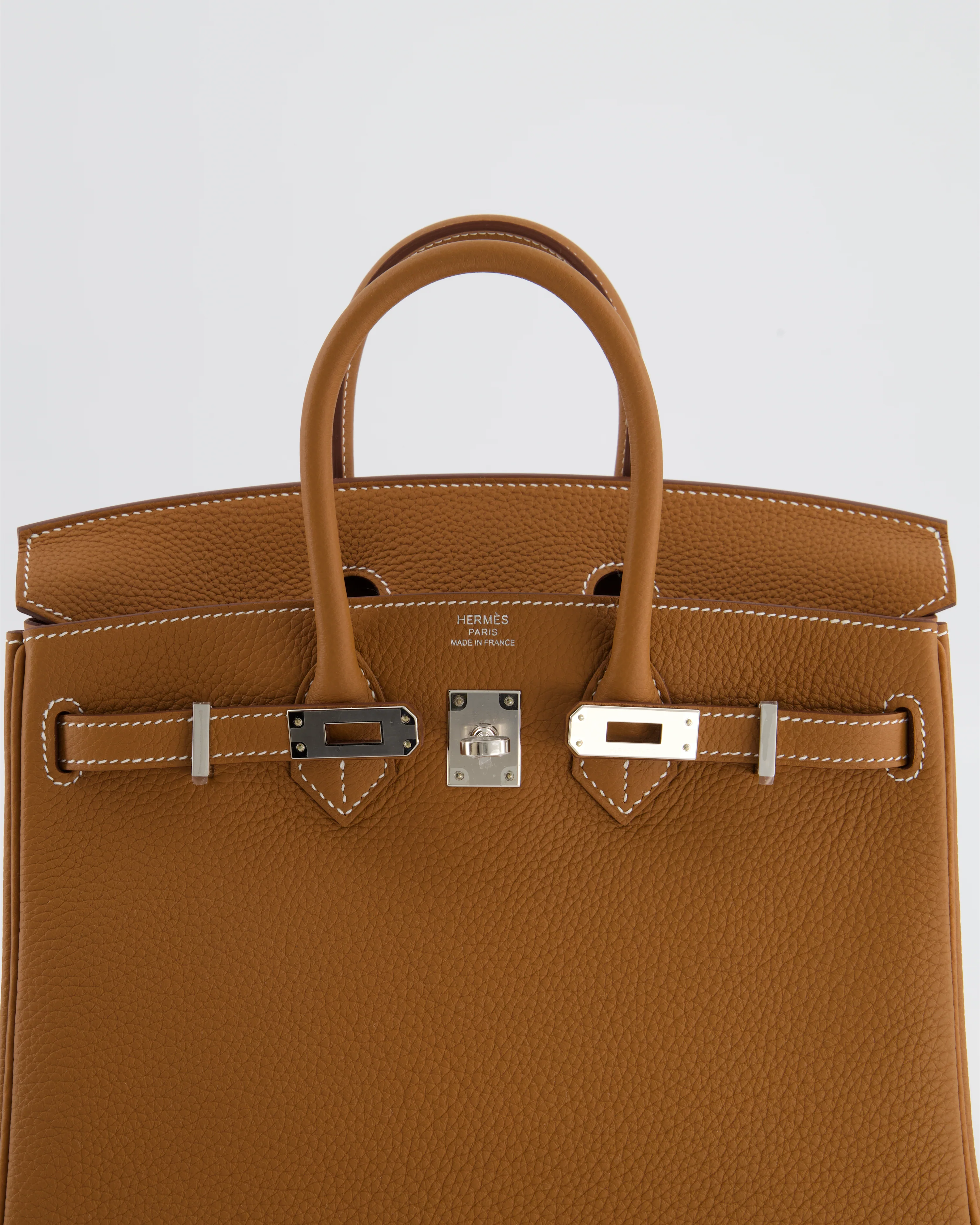 *HOT* Hermès Birkin 25 Retourne Bag in Gold Togo Leather with Palladium Hardware - Image 14