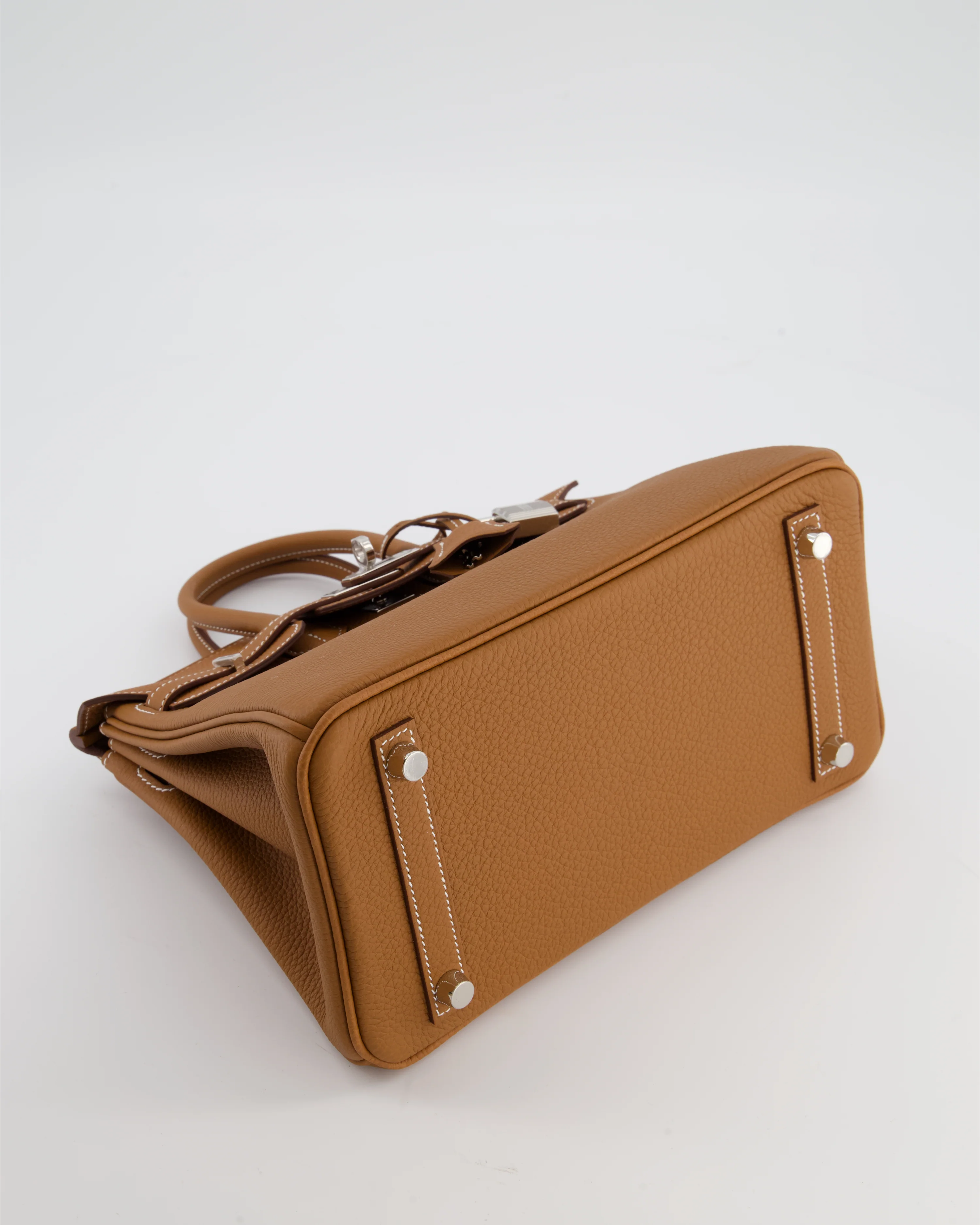 *HOT* Hermès Birkin 25 Retourne Bag in Gold Togo Leather with Palladium Hardware - Image 18