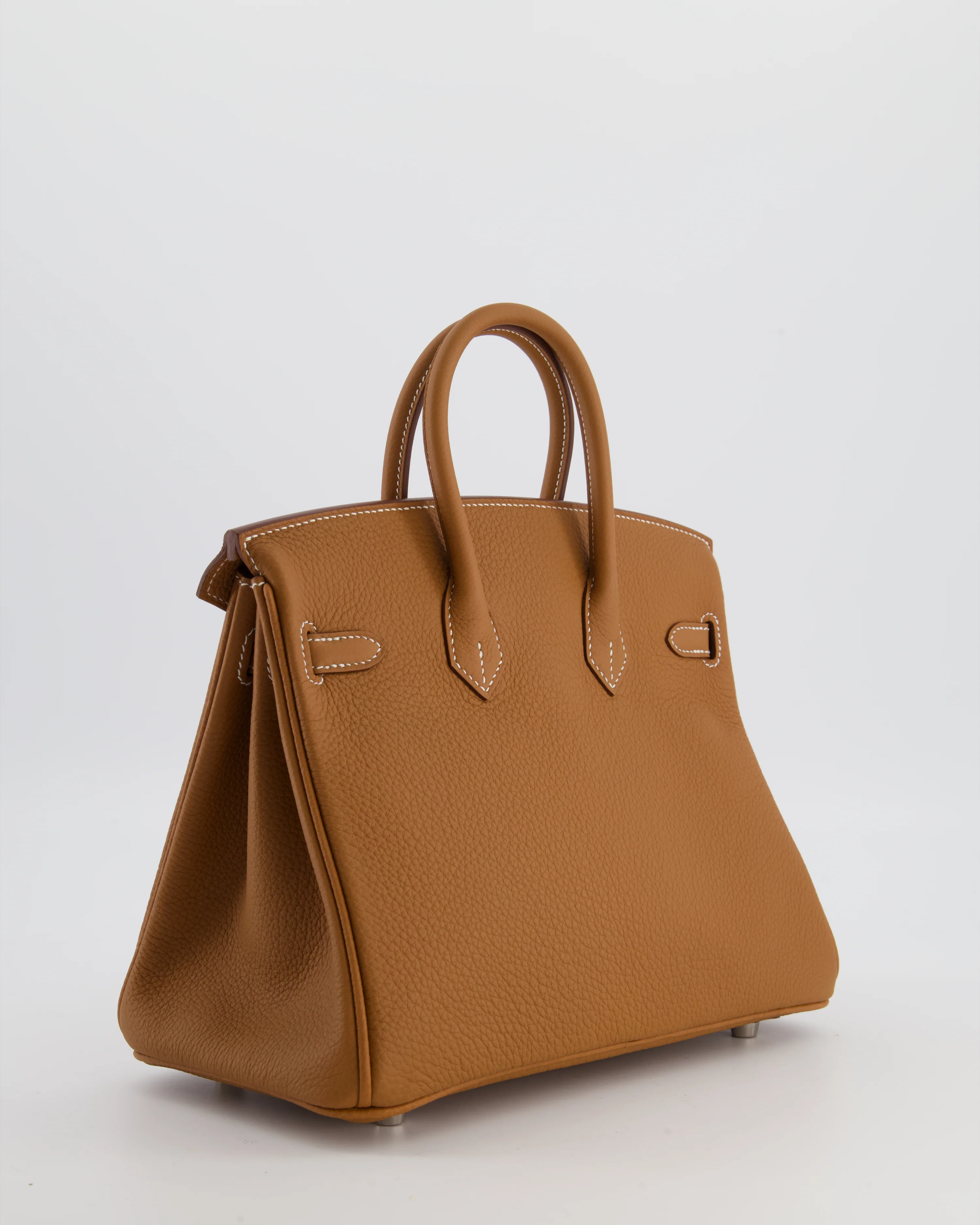 *HOT* Hermès Birkin 25 Retourne Bag in Gold Togo Leather with Palladium Hardware - Image 7