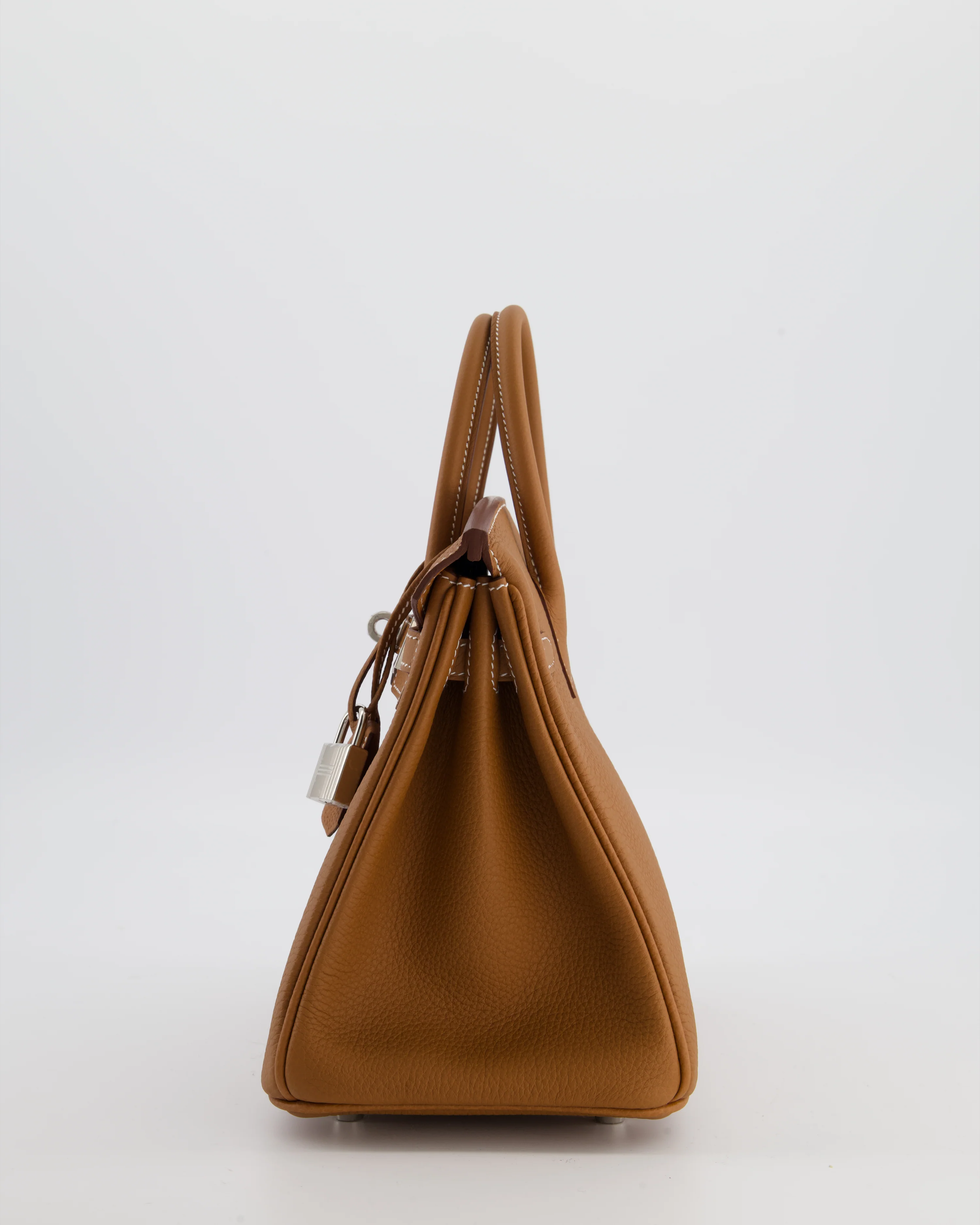 *HOT* Hermès Birkin 25 Retourne Bag in Gold Togo Leather with Palladium Hardware - Image 8