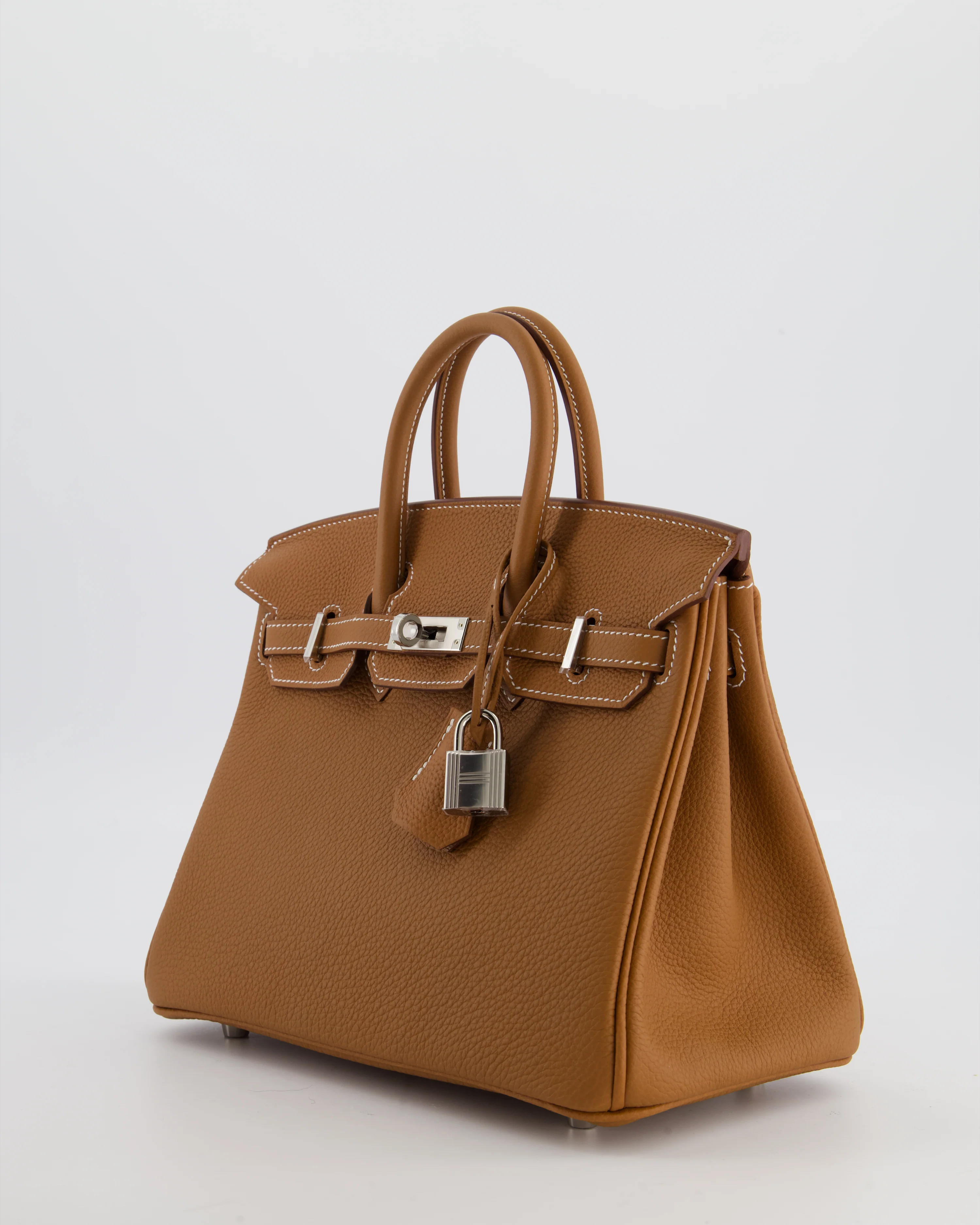 *HOT* Hermès Birkin 25 Retourne Bag in Gold Togo Leather with Palladium Hardware - Image 9