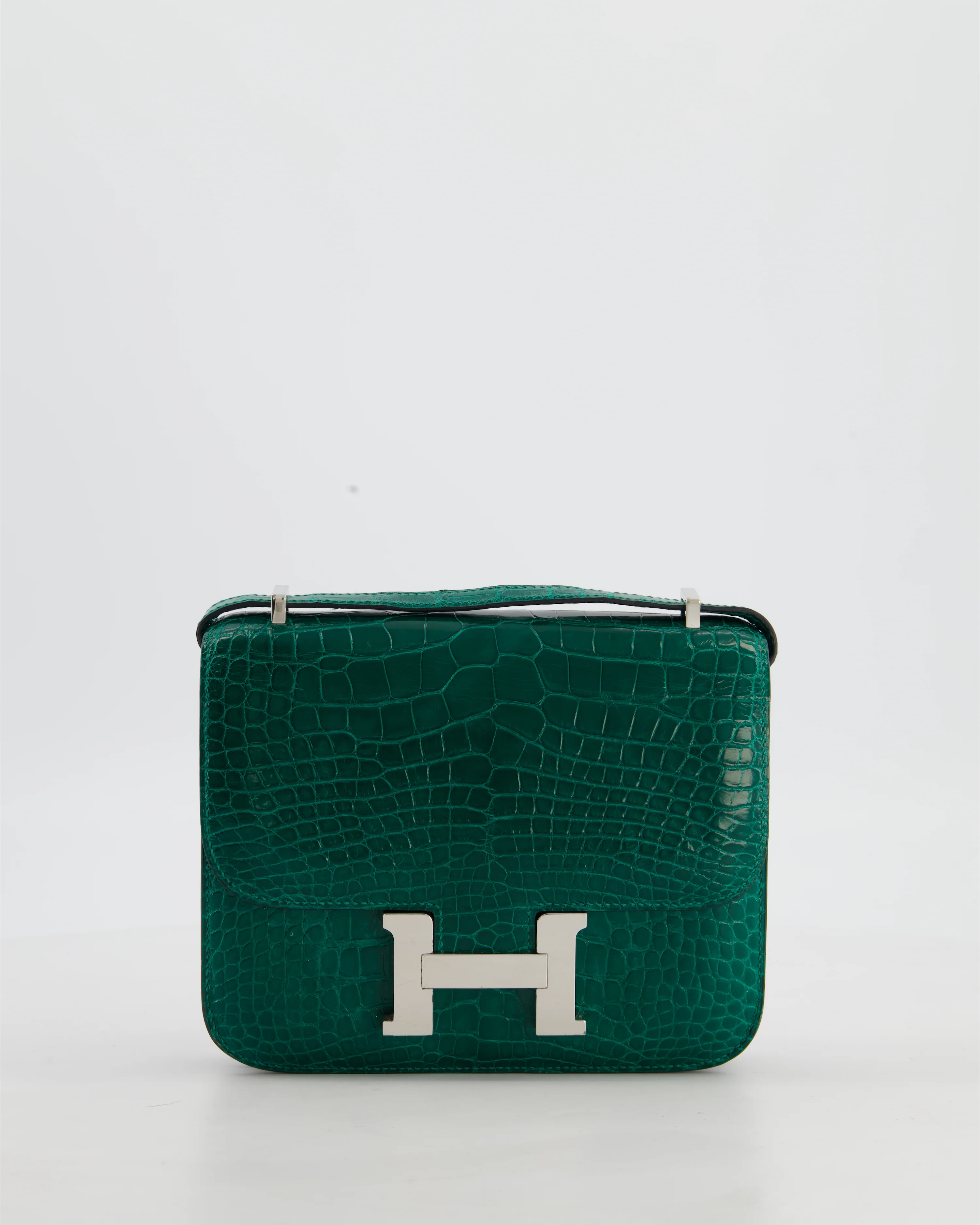 *HOT* Hermès Constance 18 Bag in Vert Bosphore Crocodile Porosus with Palladium Hardware