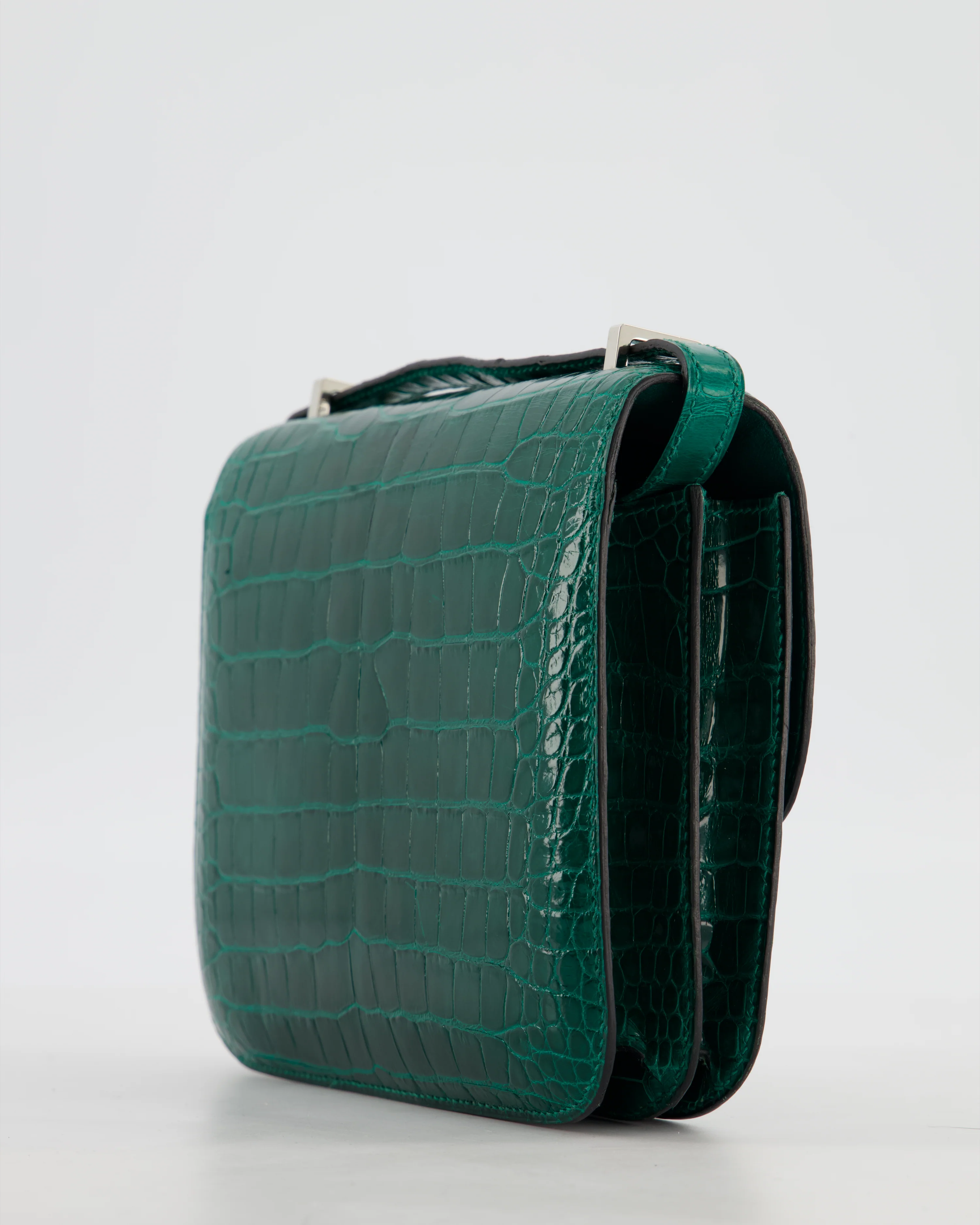 *HOT* Hermès Constance 18 Bag in Vert Bosphore Crocodile Porosus with Palladium Hardware - Image 11