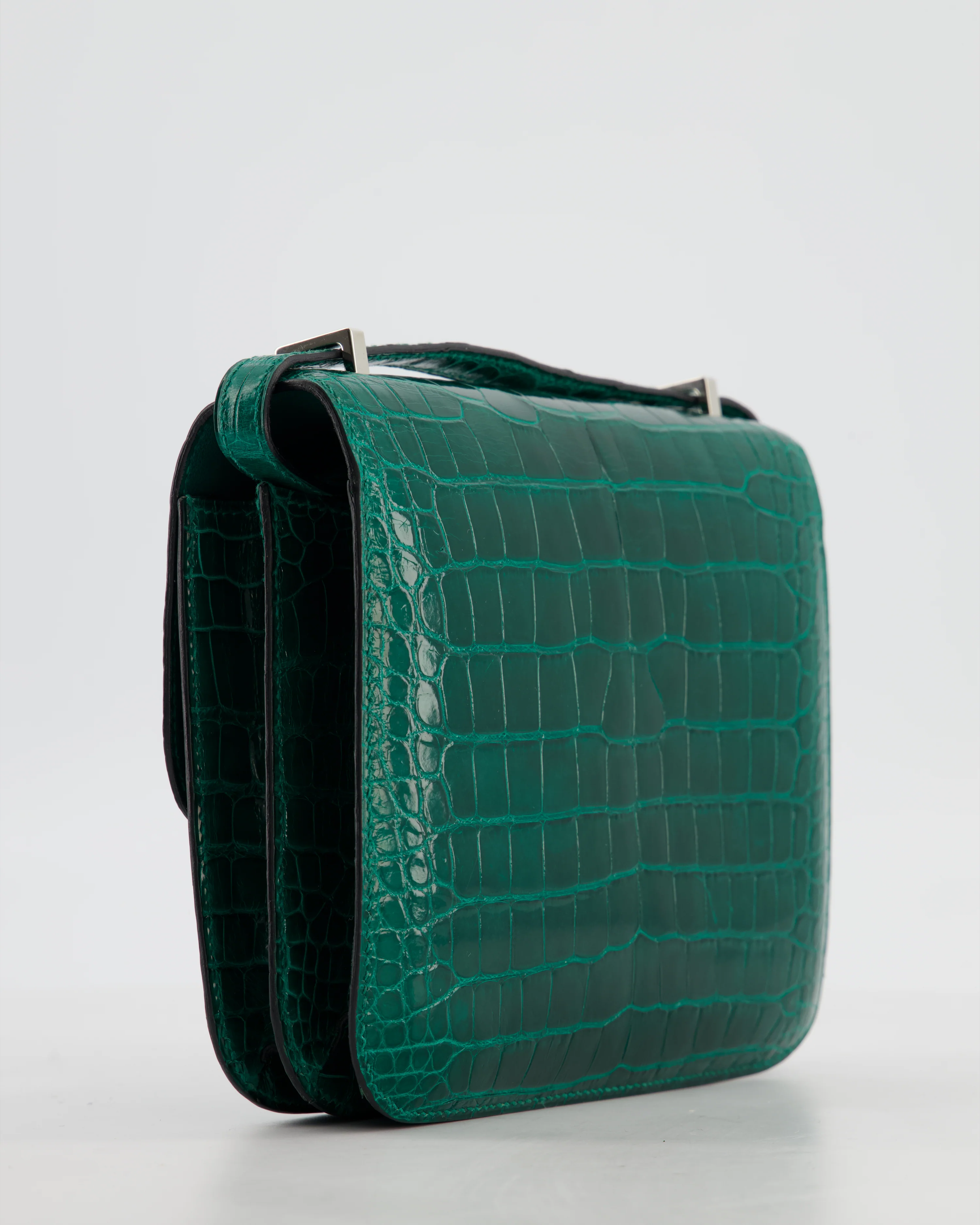 *HOT* Hermès Constance 18 Bag in Vert Bosphore Crocodile Porosus with Palladium Hardware - Image 12