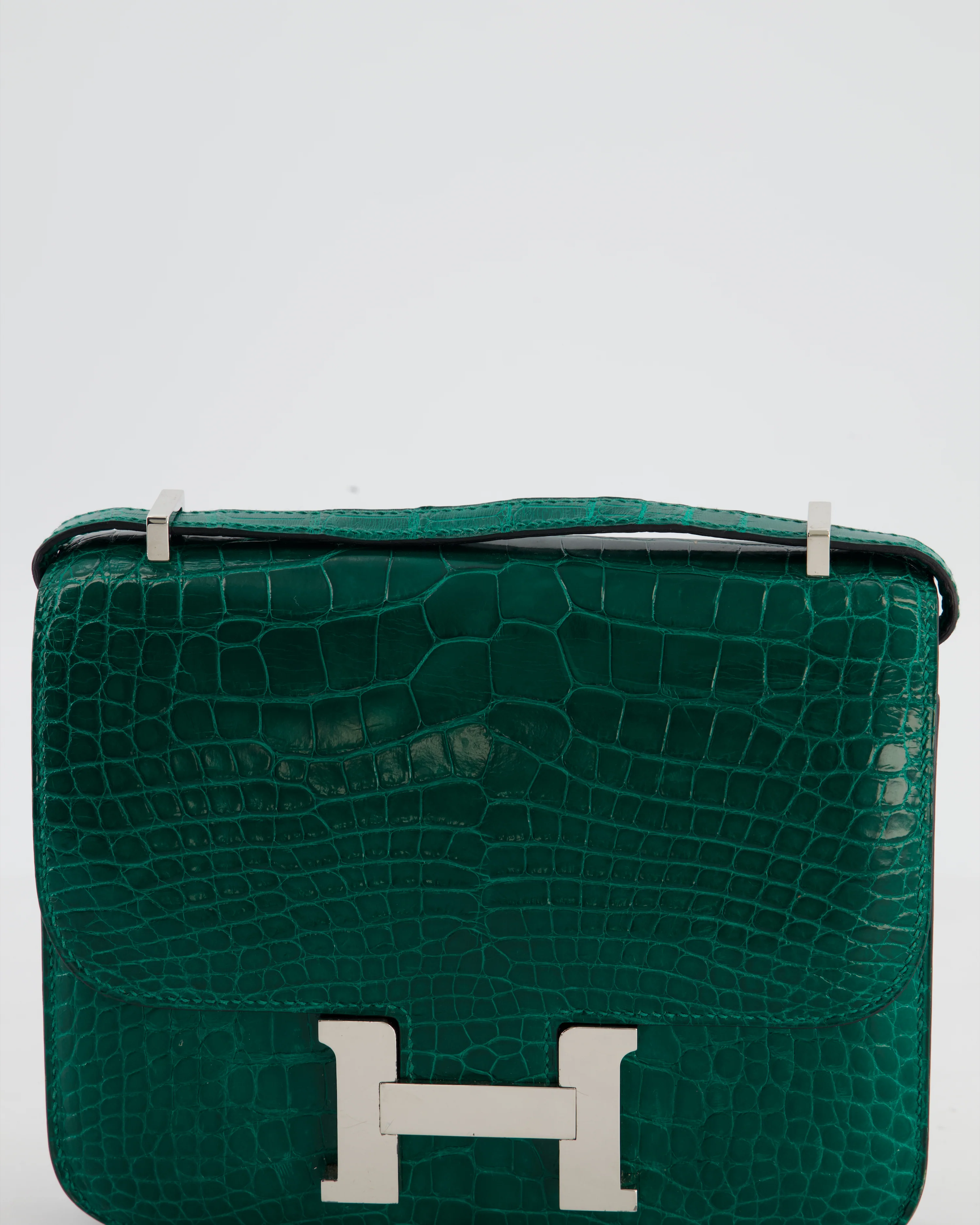 *HOT* Hermès Constance 18 Bag in Vert Bosphore Crocodile Porosus with Palladium Hardware - Image 14