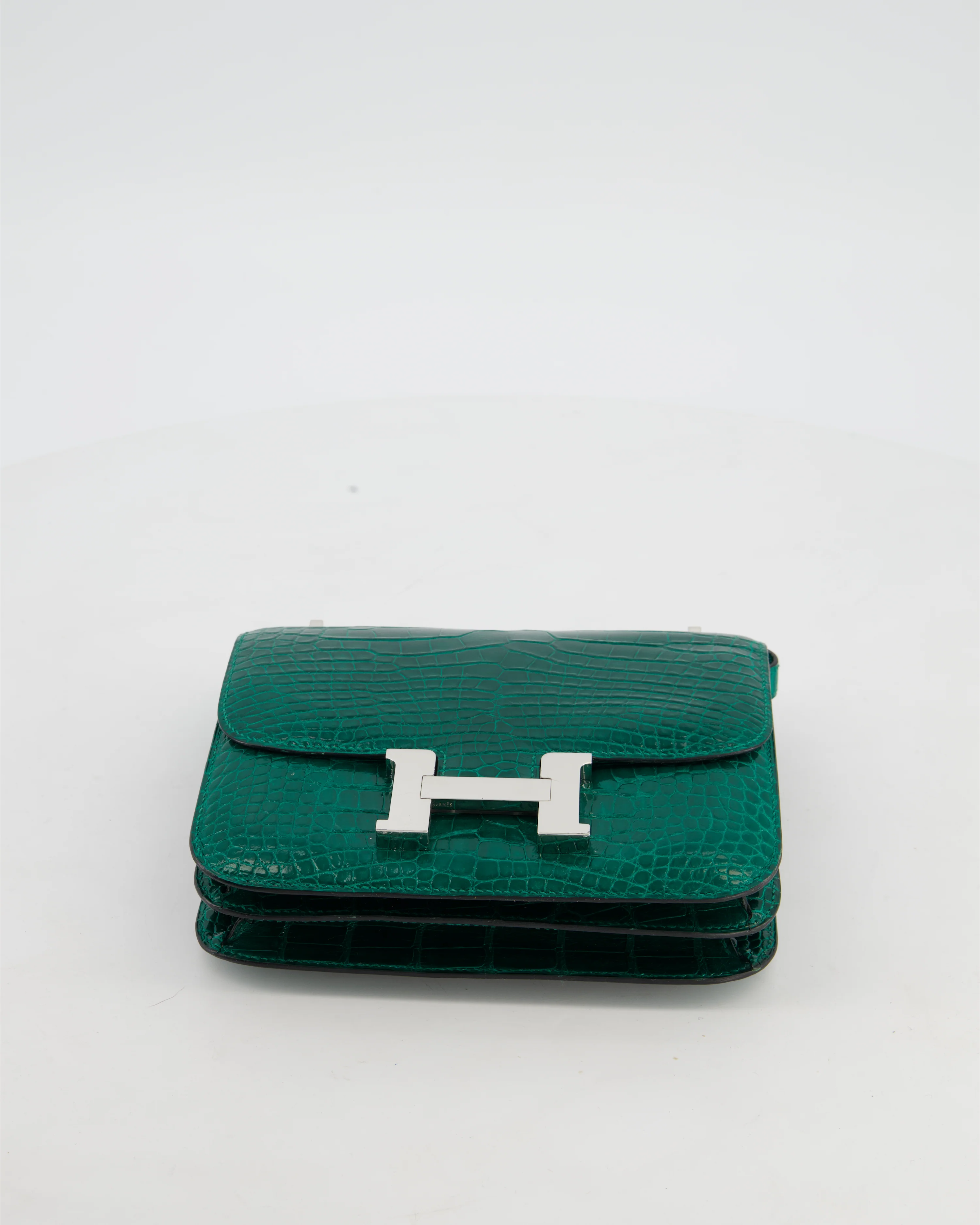 *HOT* Hermès Constance 18 Bag in Vert Bosphore Crocodile Porosus with Palladium Hardware - Image 17