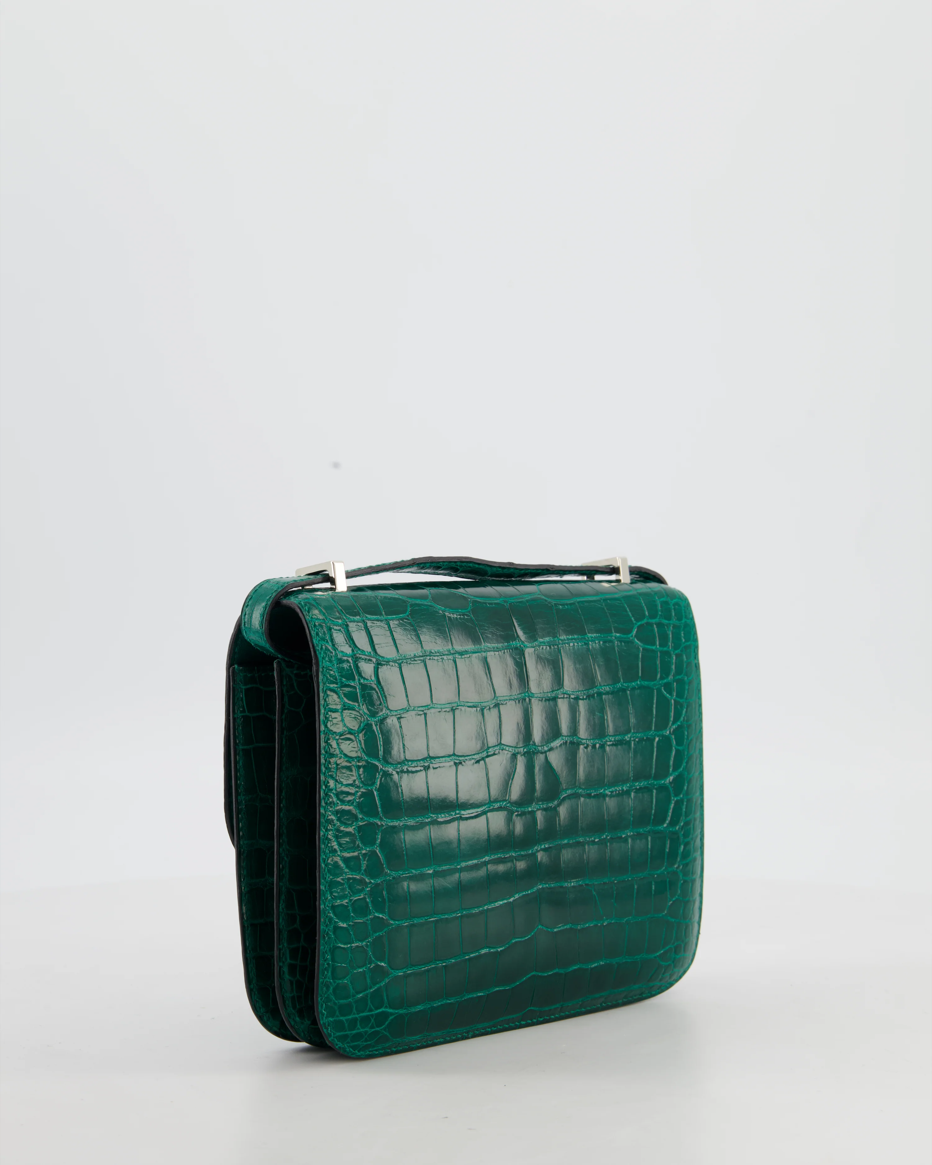 *HOT* Hermès Constance 18 Bag in Vert Bosphore Crocodile Porosus with Palladium Hardware - Image 6