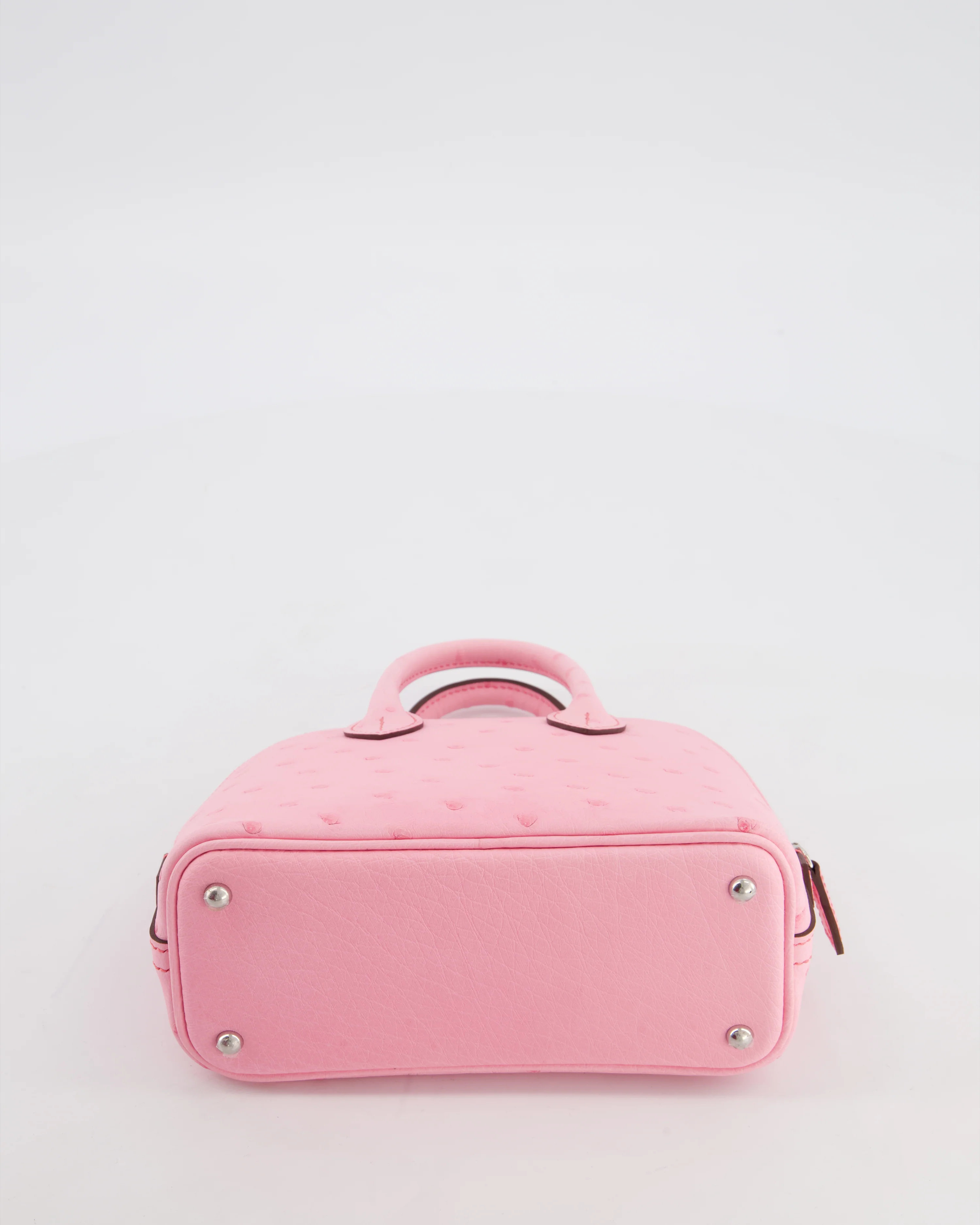 *HOT* Hermès Mini Bolide Bag in Rose Bubblegum Ostrich Leather with Palladium Hardware - Image 17