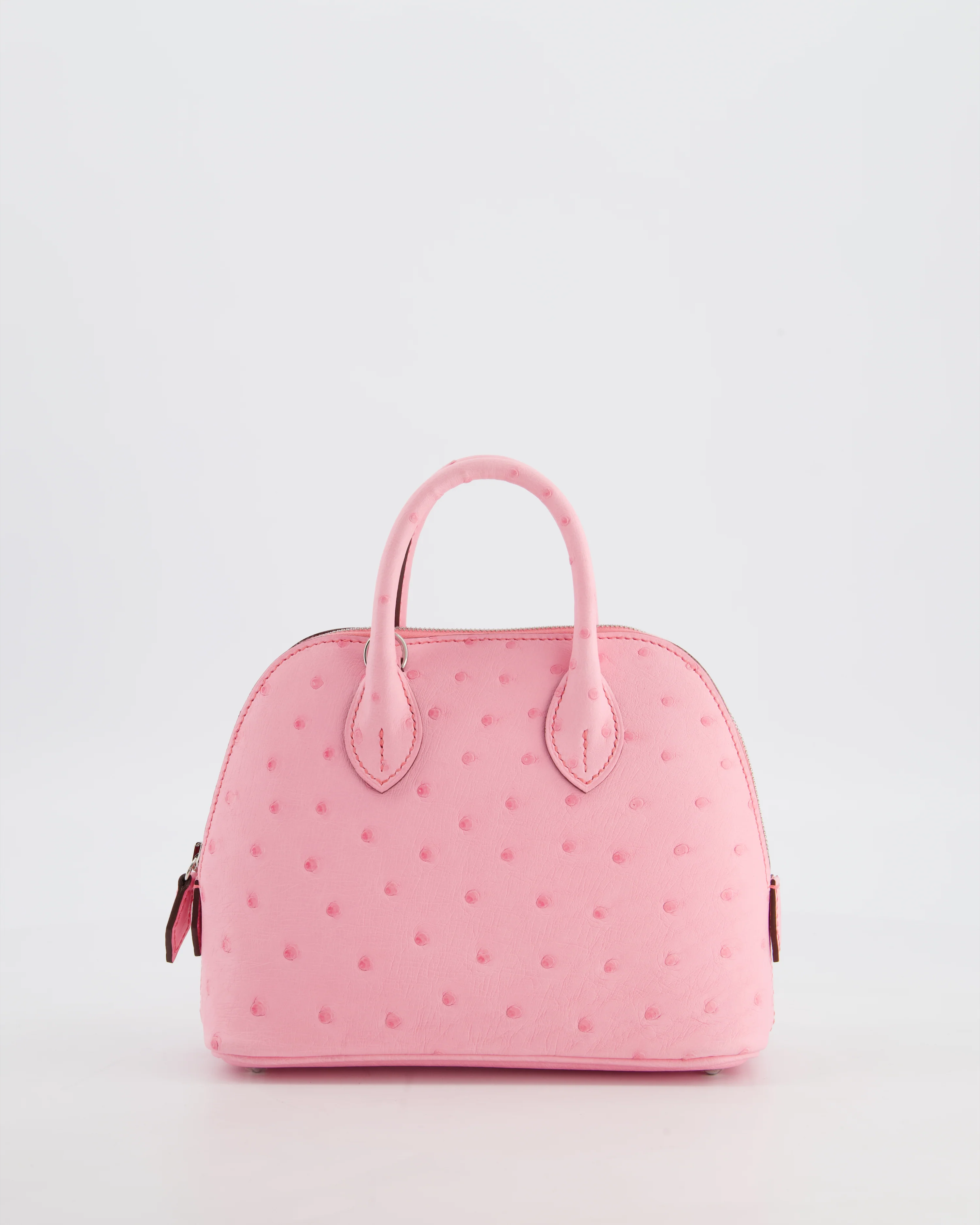 *HOT* Hermès Mini Bolide Bag in Rose Bubblegum Ostrich Leather with Palladium Hardware - Image 3