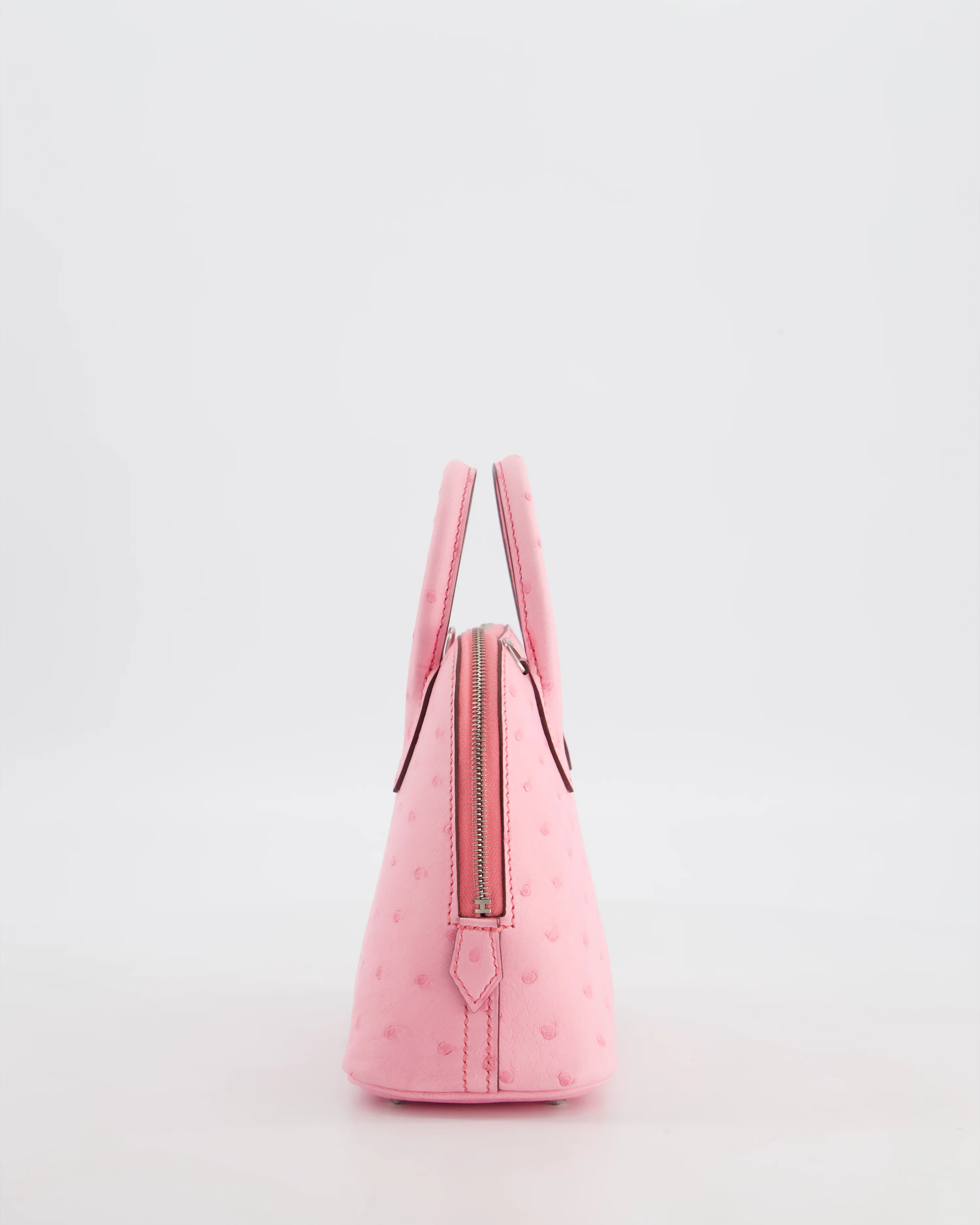 *HOT* Hermès Mini Bolide Bag in Rose Bubblegum Ostrich Leather with Palladium Hardware - Image 5