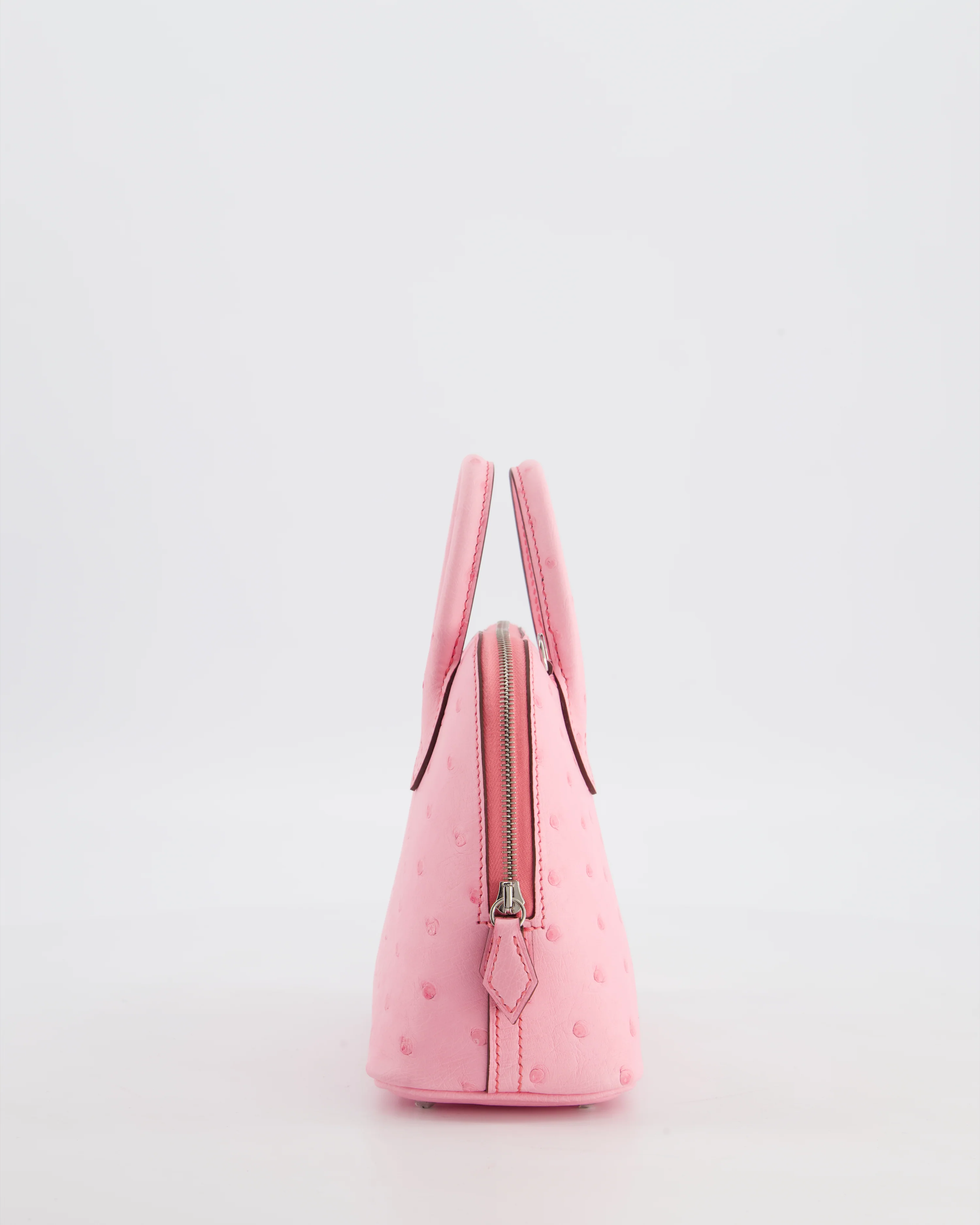 *HOT* Hermès Mini Bolide Bag in Rose Bubblegum Ostrich Leather with Palladium Hardware - Image 8
