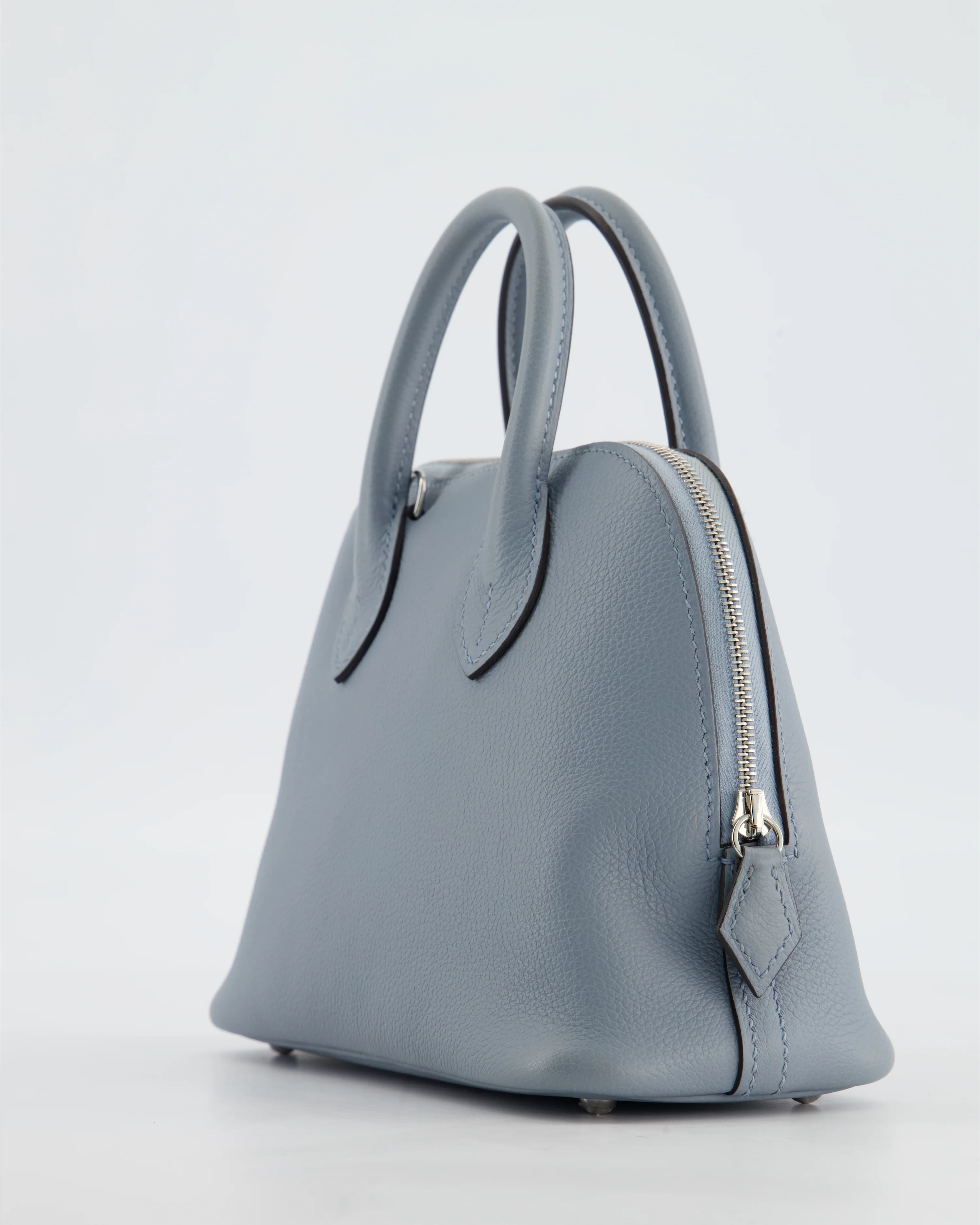 *HOT* Hermès Mini Bolide 1923 Bag in Gris Pantin Evercolour Leather with Palladium Hardware - Image 12