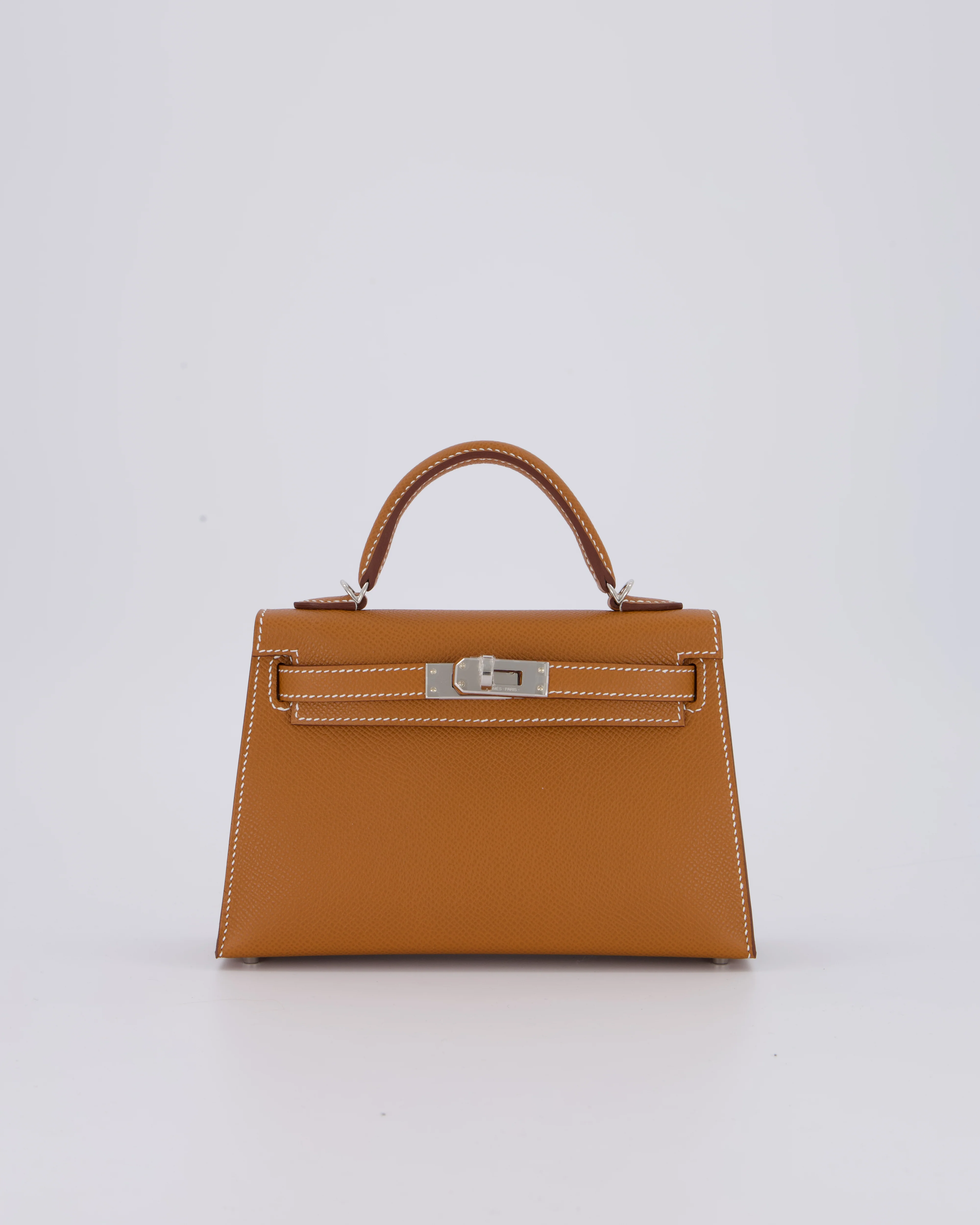 *NEW STAMP* Hermès Mini Kelly II 20 Bag in Gold Epsom Leather with Palladium Hardware - Image 3